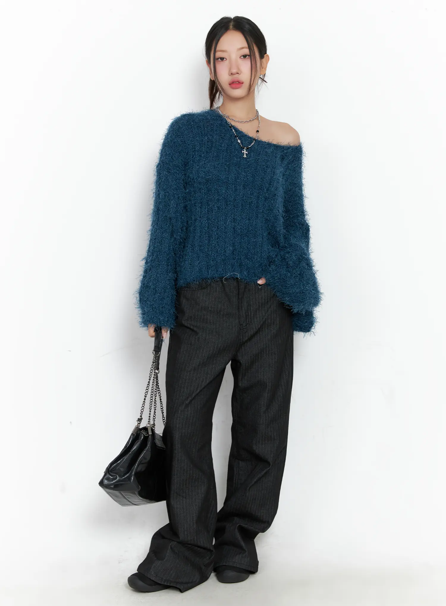 Fluffy Off-Shoulder Sweater CS502 - Image 2