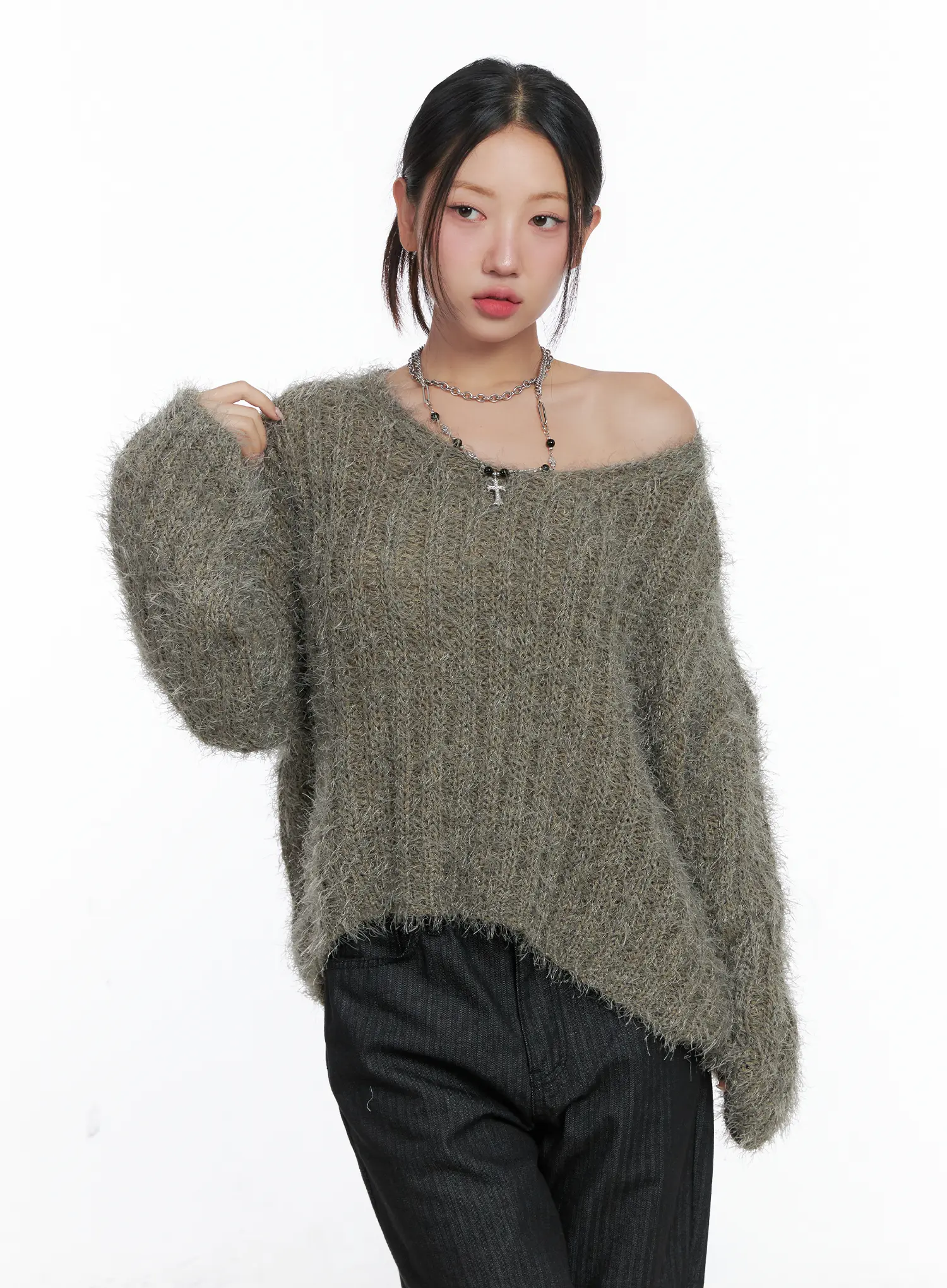 Fluffy Off-Shoulder Sweater CS502 - Image 9
