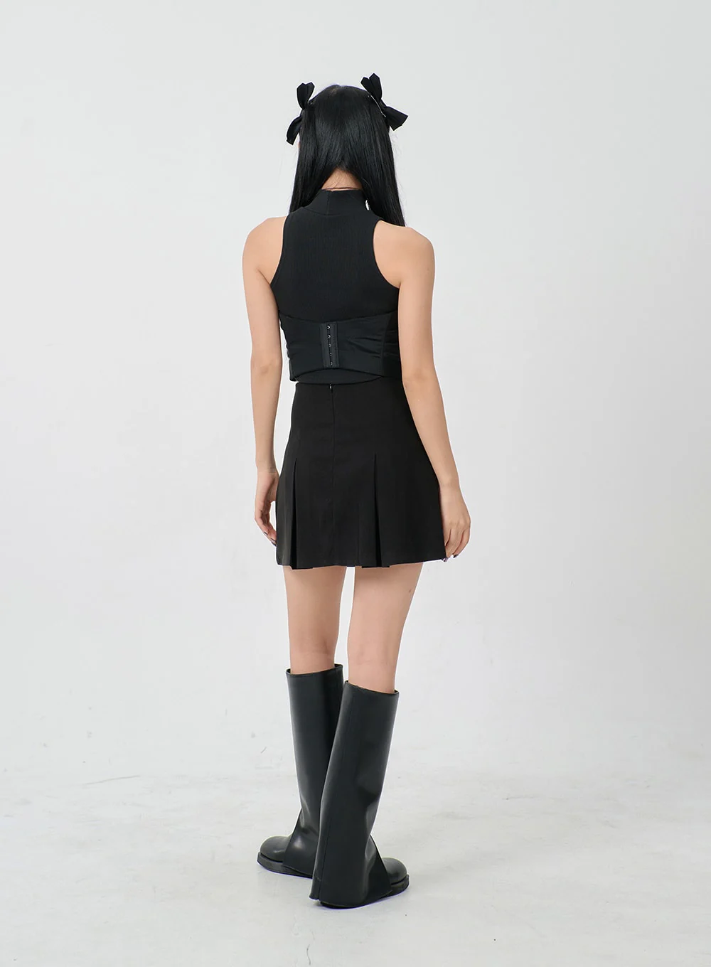 Folded Waist Two Buckle Pleated Mini Skirt BD23 - Image 12