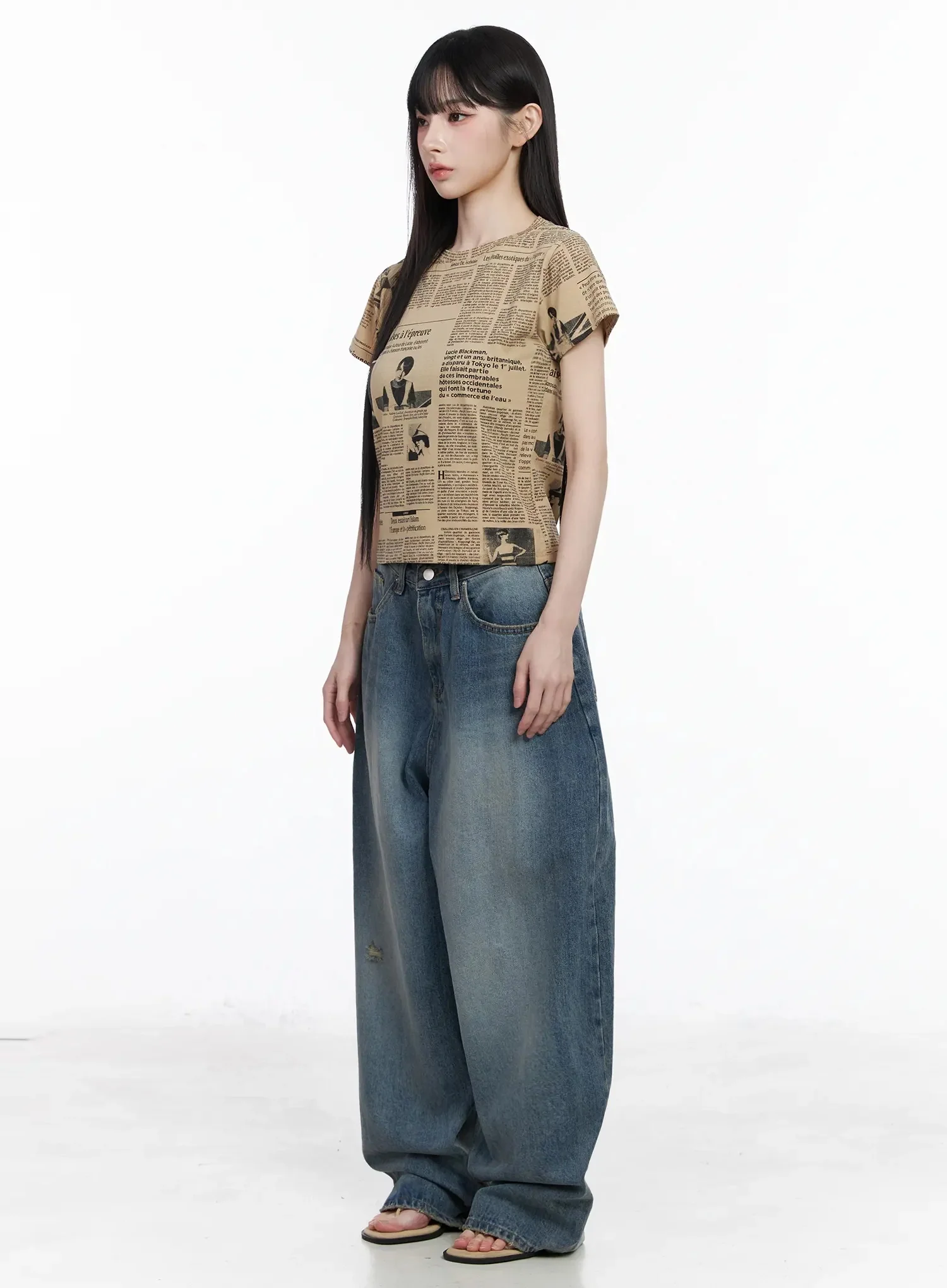 Frankie Distressed Baggy Jeans IY511 - Image 8