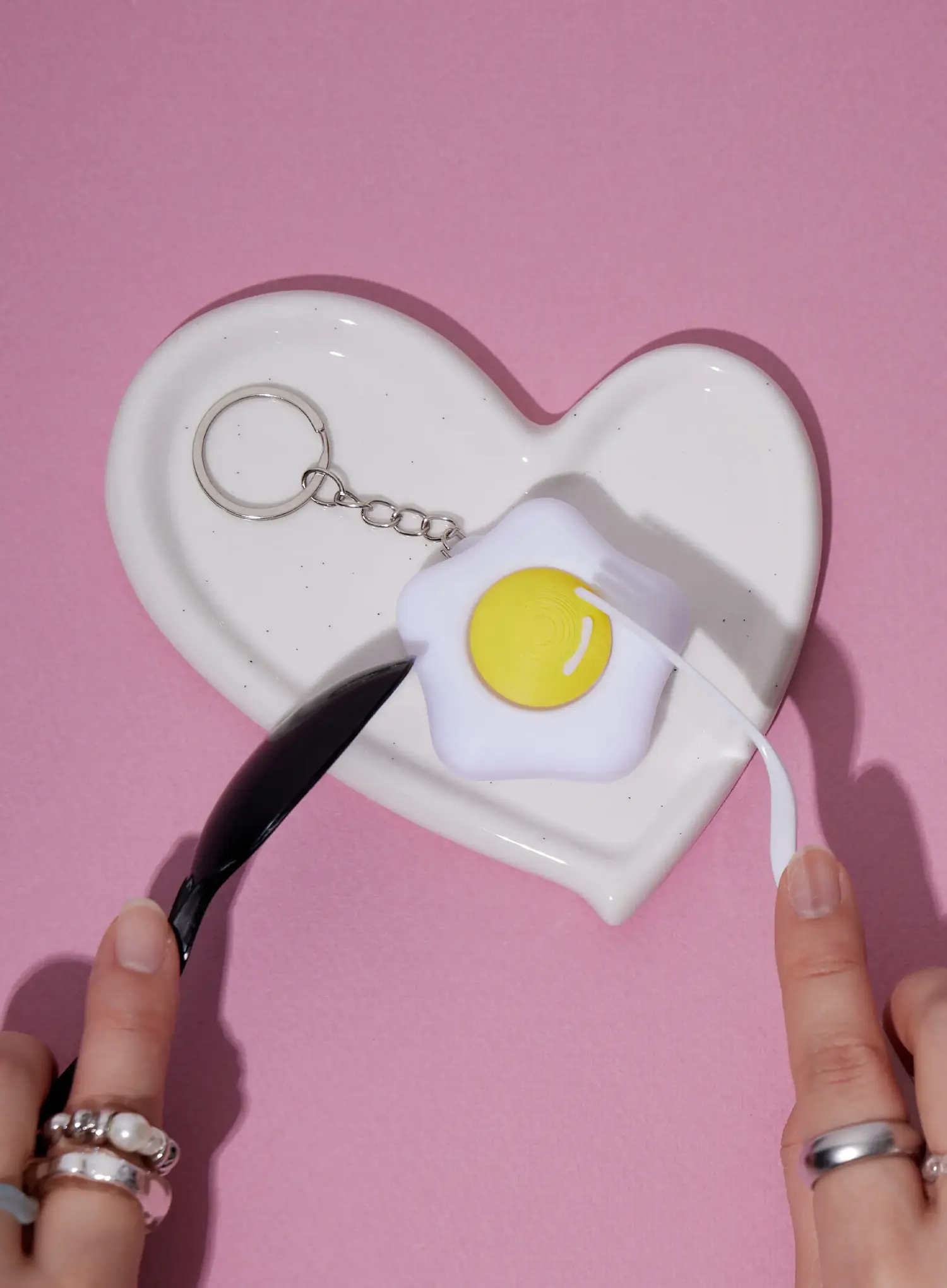 Fried Egg Keycap Keychain IA524