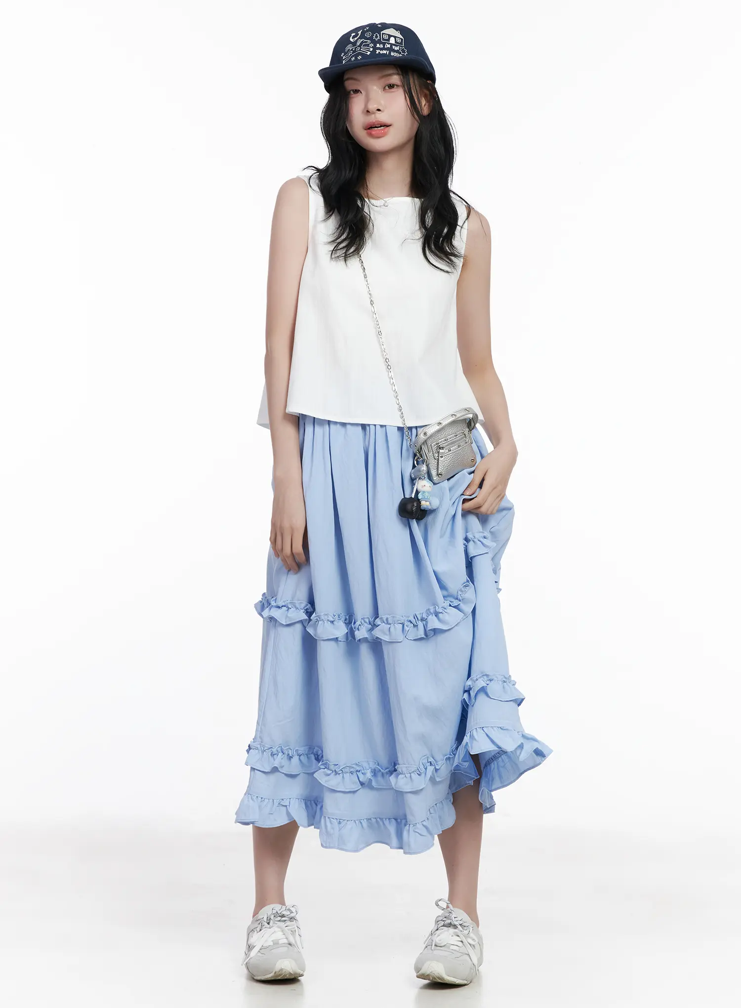Frill Flare Midi Skirt CA509