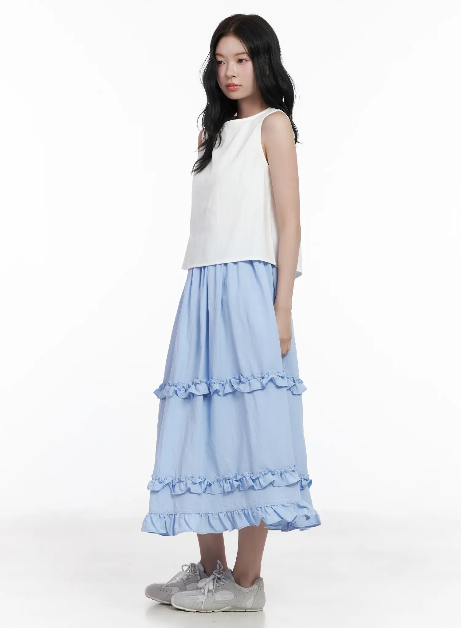 Frill Flare Midi Skirt CA509 - Image 6