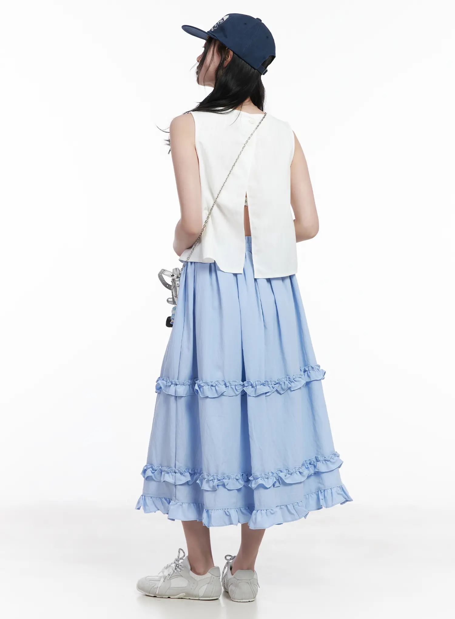 Frill Flare Midi Skirt CA509 - Image 8