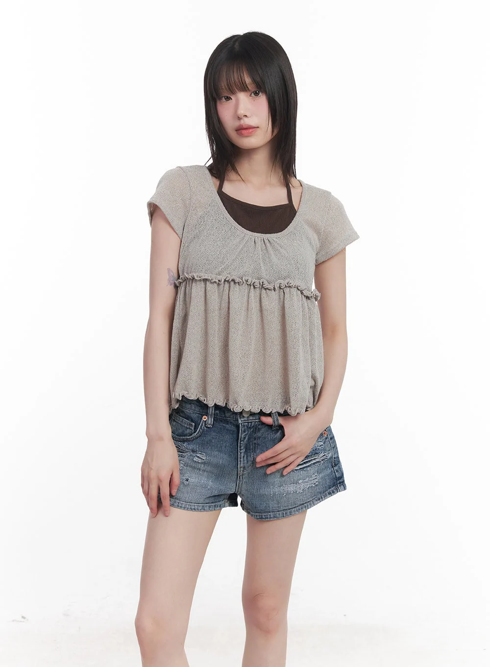 Frill Half-Sleeve Blouse CU506 - Image 2