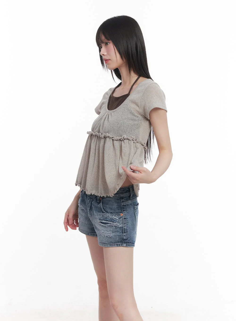 Frill Half-Sleeve Blouse CU506 - Image 6