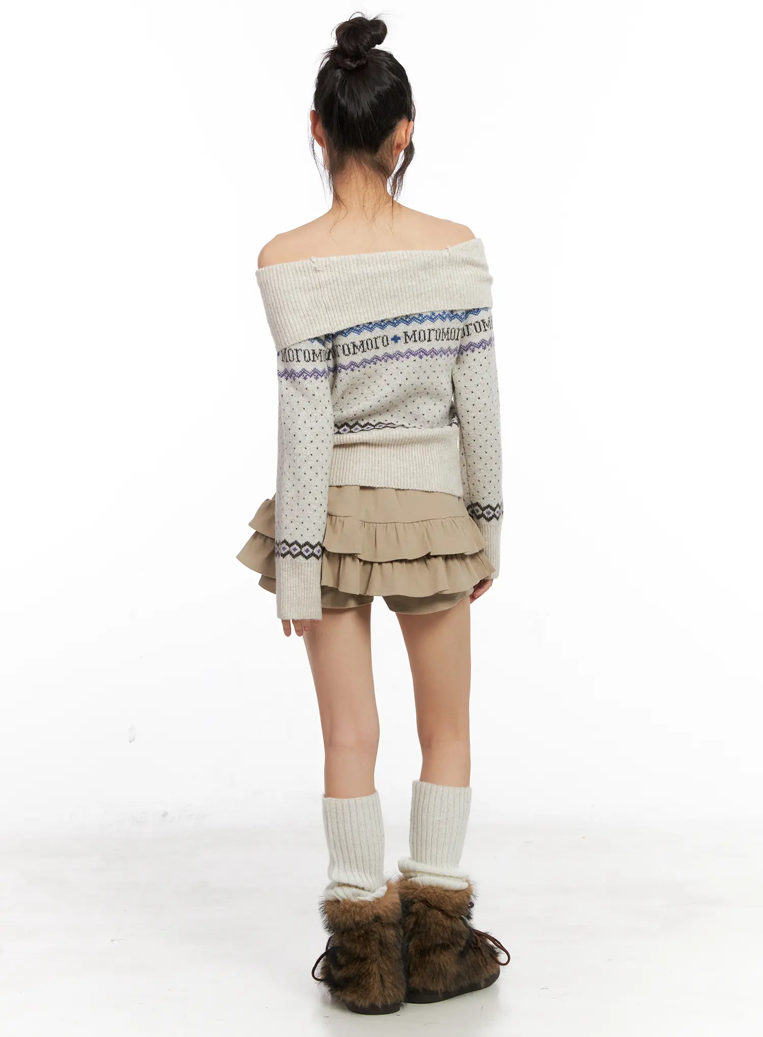 Frill Hem Fleece Lined Mini Skirt CN520 - Image 5