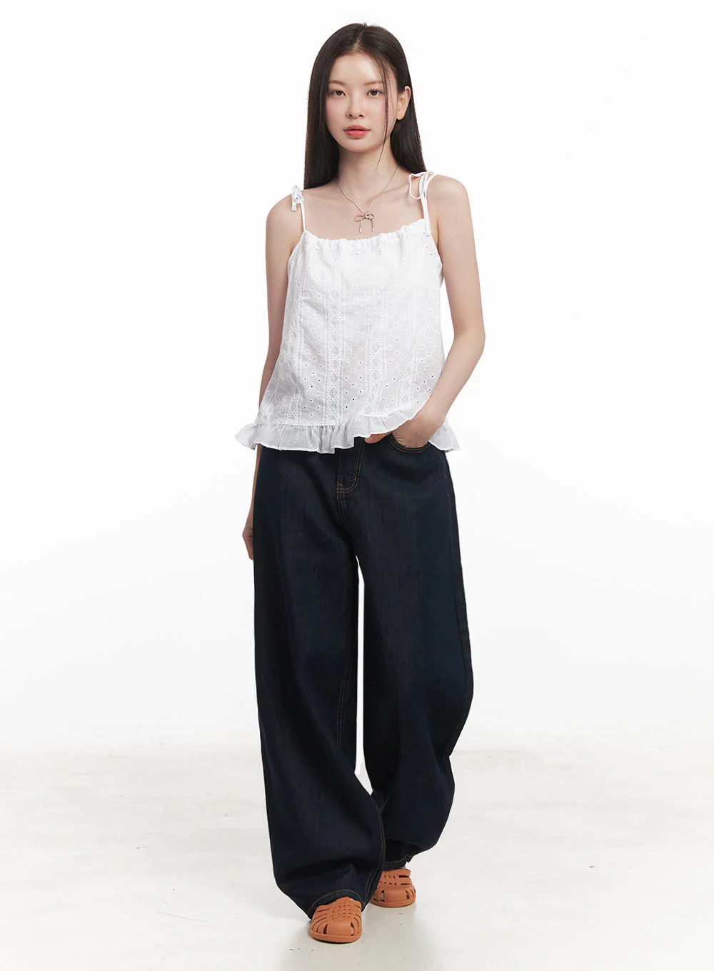 Frill Lace Ribbon Cami Top IY509 - Image 10