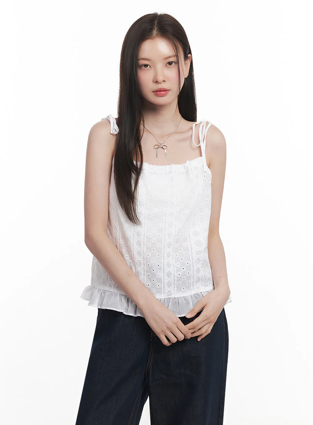 Frill Lace Ribbon Cami Top IY509 - Image 15