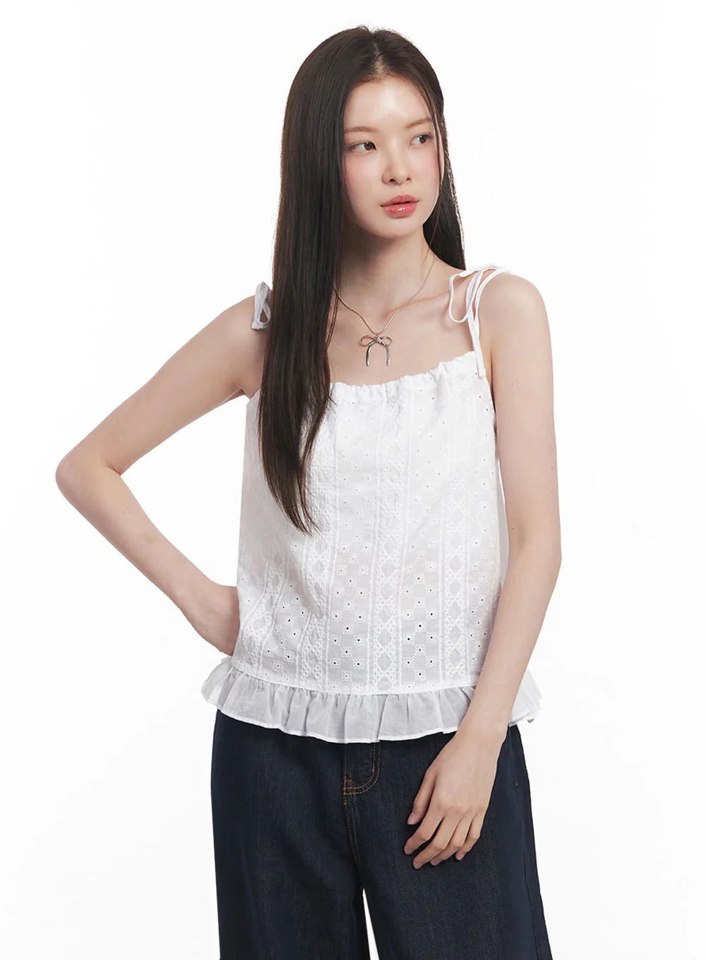Frill Lace Ribbon Cami Top IY509 - Image 7
