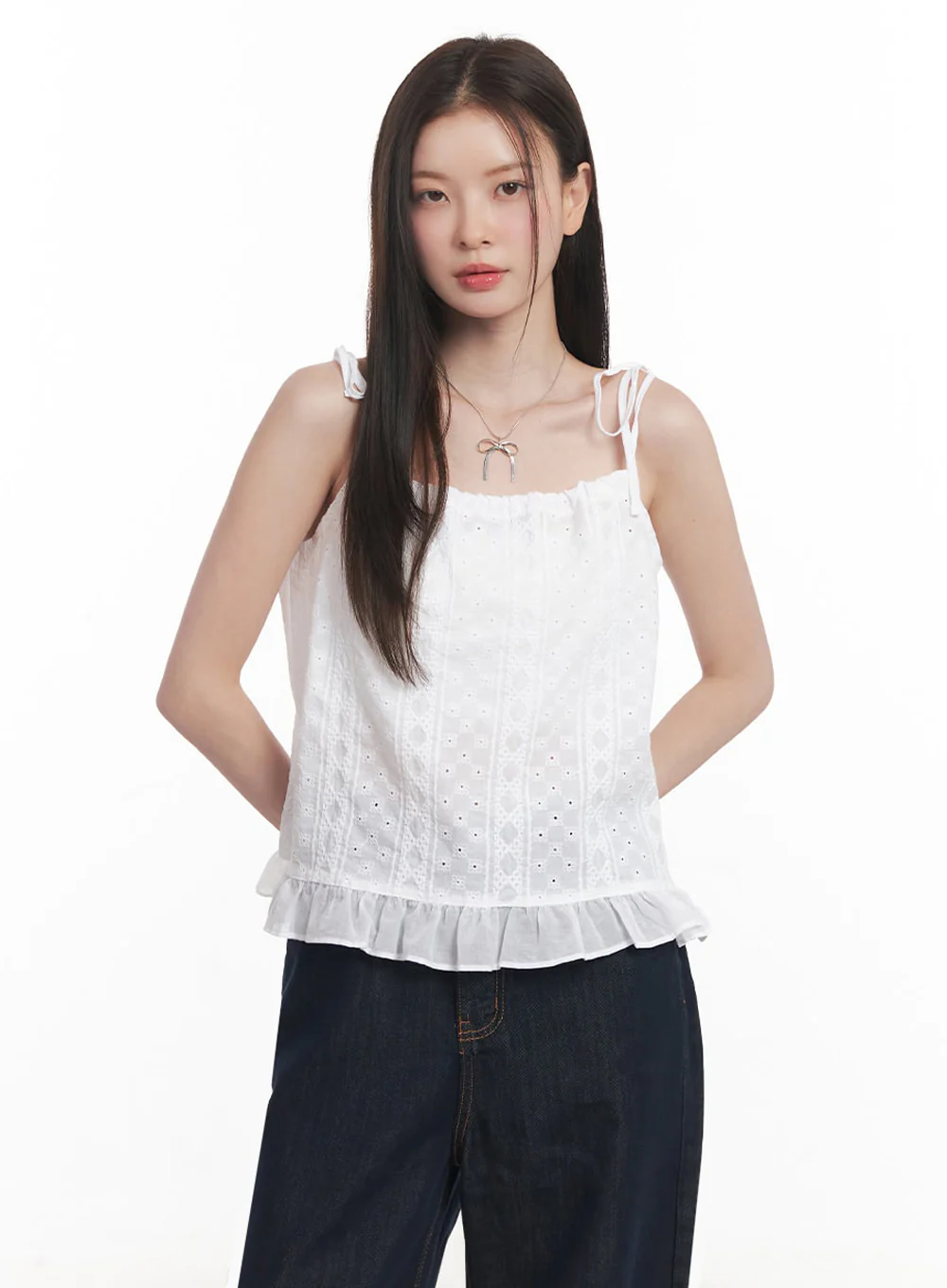Frill Lace Ribbon Cami Top IY509 - Image 8