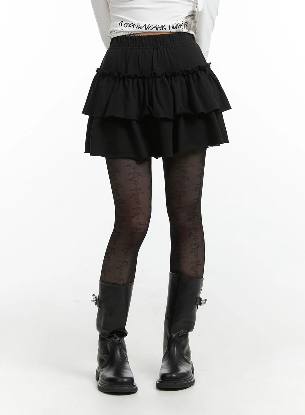 Frill Layered Mini Skirt IJ410 - Image 2