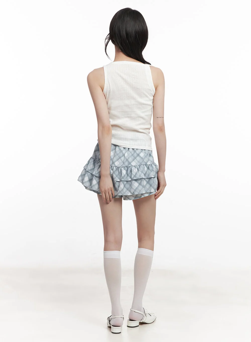 Frill Plaid Print Mini Skirt CY521 - Image 6