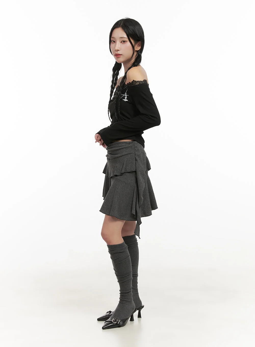 Frill Shirring Mini Skirt CD410 - Image 3
