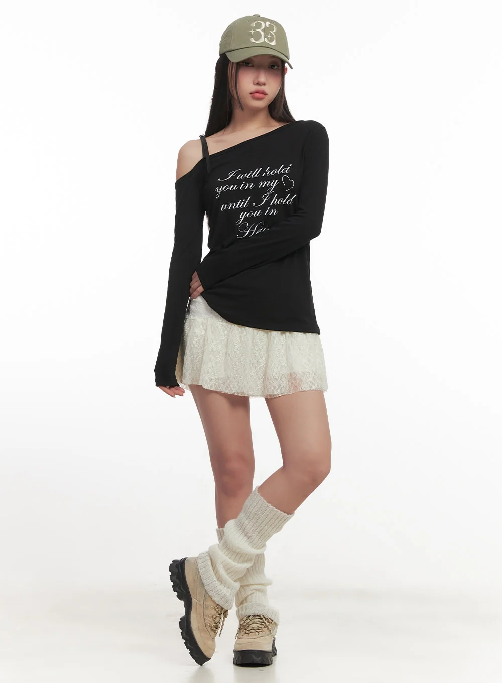 Frill-Trim Lace Skirt CF524 - Image 2