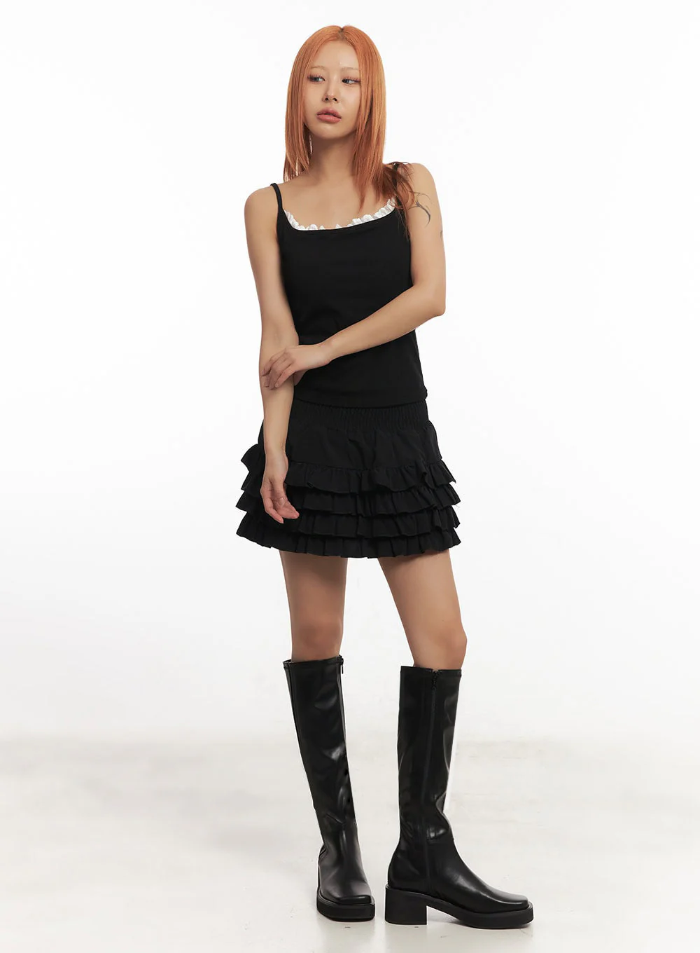 Frill-Trim Square Neck Cami Top IA515 - Image 3