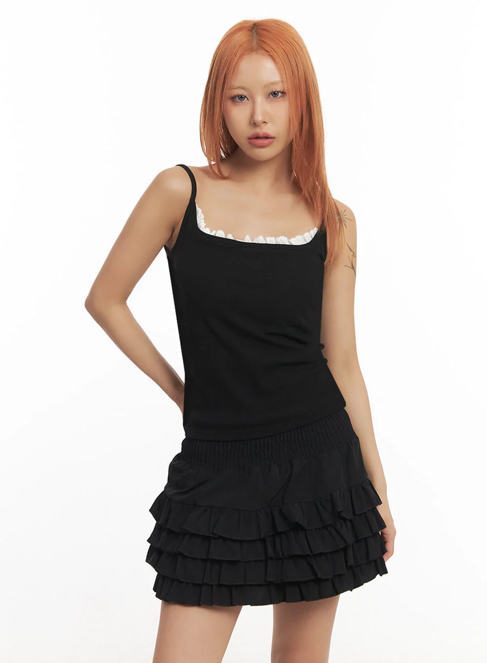Frill-Trim Square Neck Cami Top IA515 - Image 8