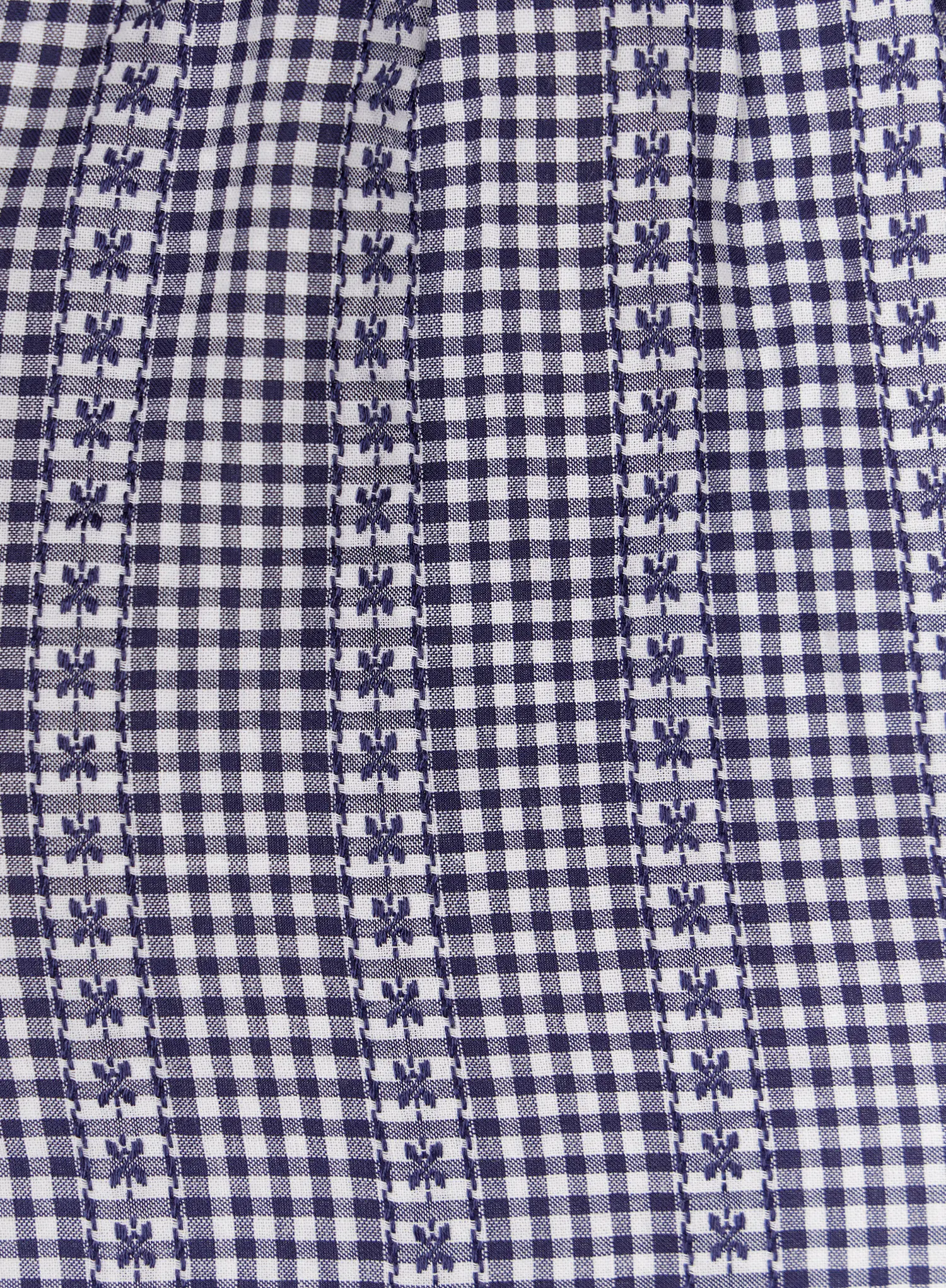 Frill Trimmed Gingham Short Sleeve Blouse CA514 - Image 12