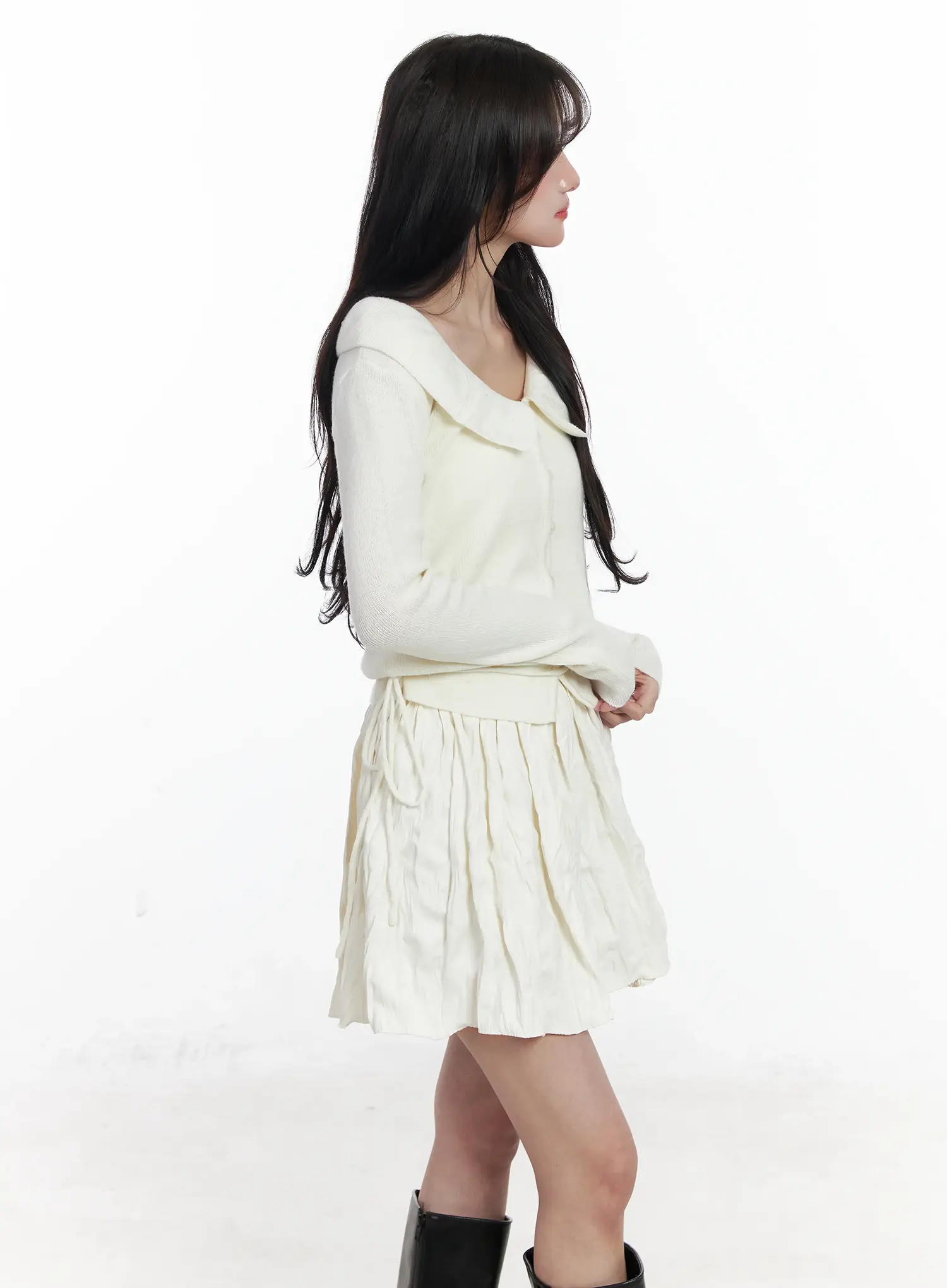 Frilled V-Neck Cardigan IJ529 - Image 11