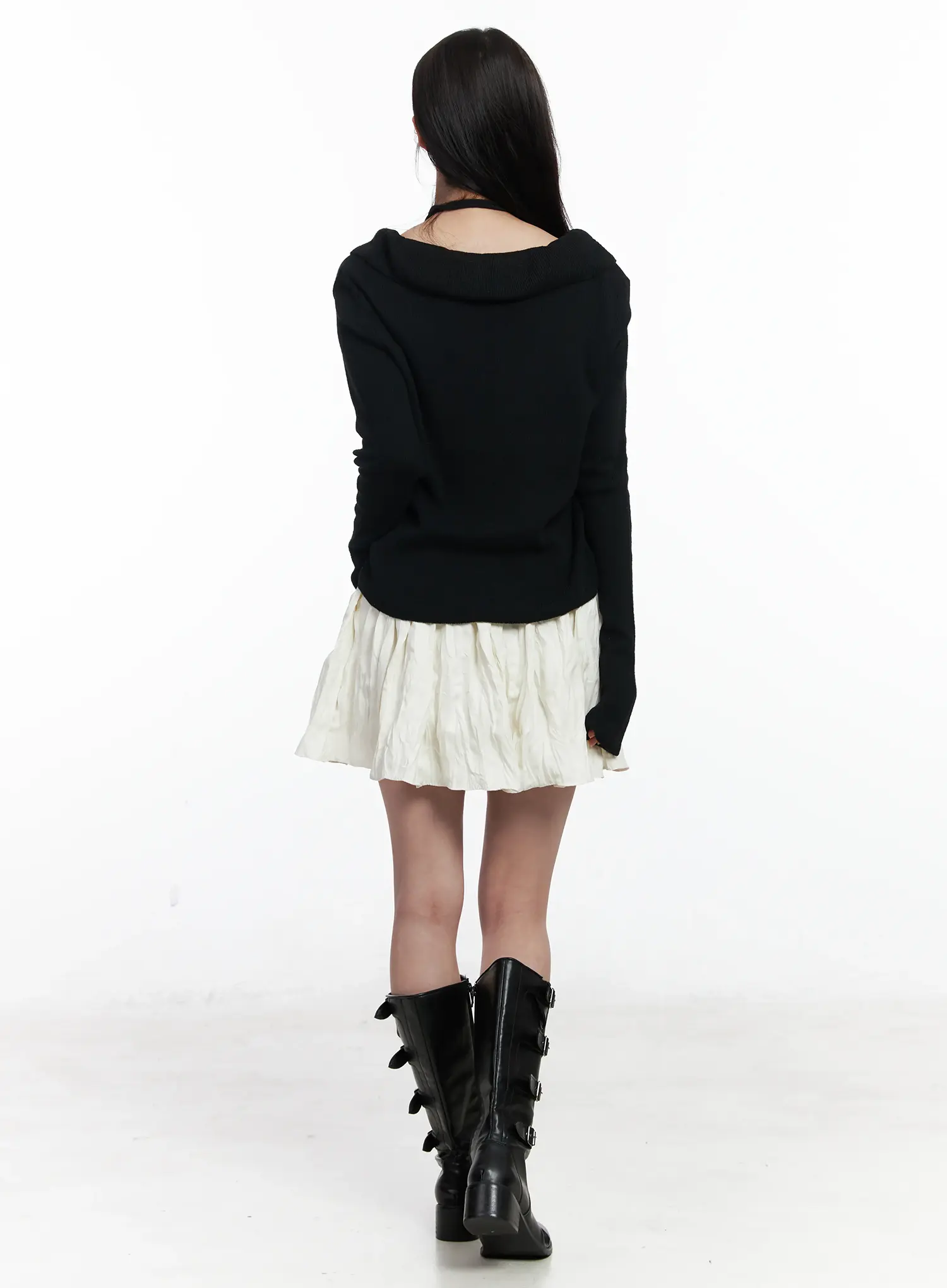 Frilled V-Neck Cardigan IJ529 - Image 4