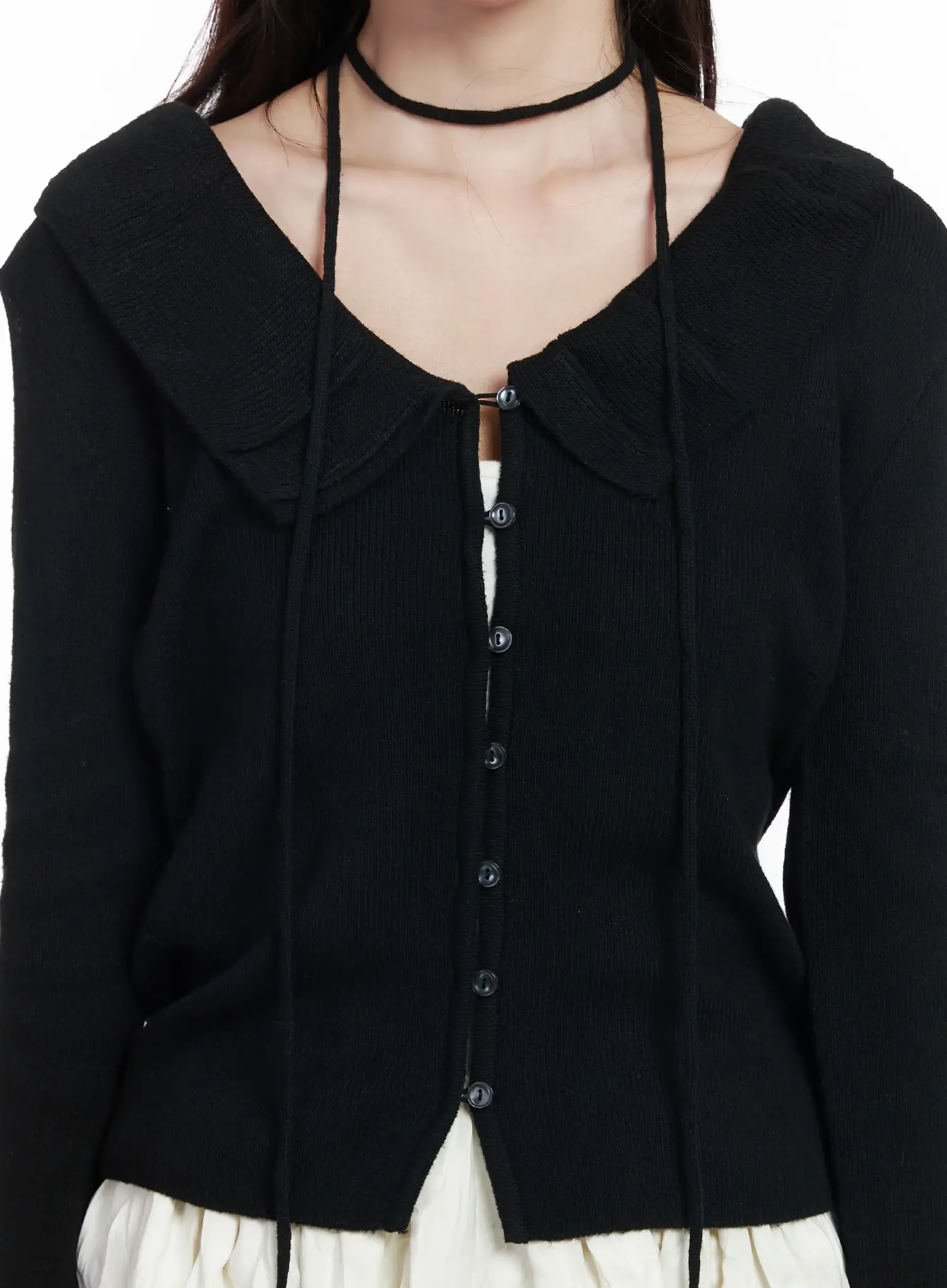 Frilled V-Neck Cardigan IJ529 - Image 5