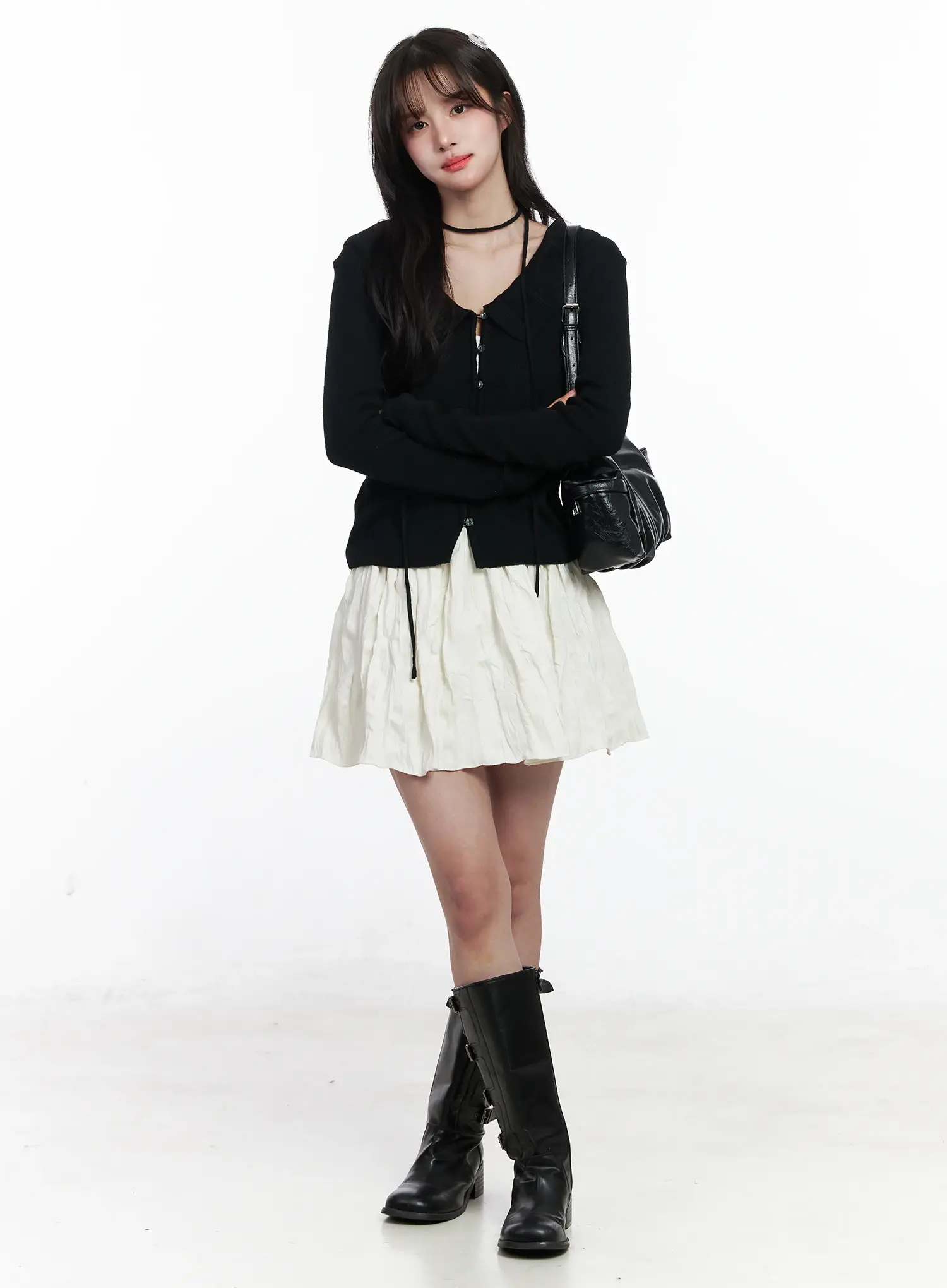 Frilled V-Neck Cardigan IJ529 - Image 9