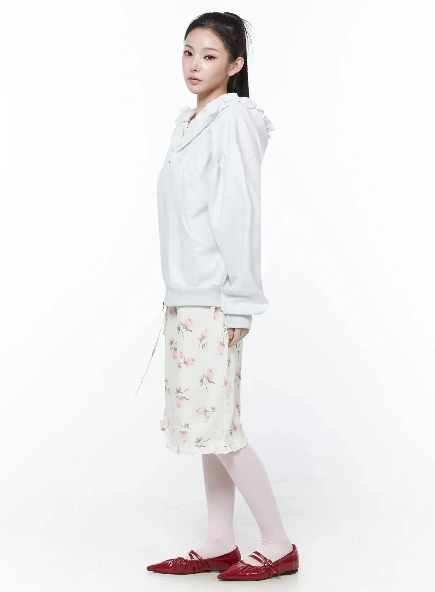 Frilled Zip-Up Hoodie IY515 - Image 6