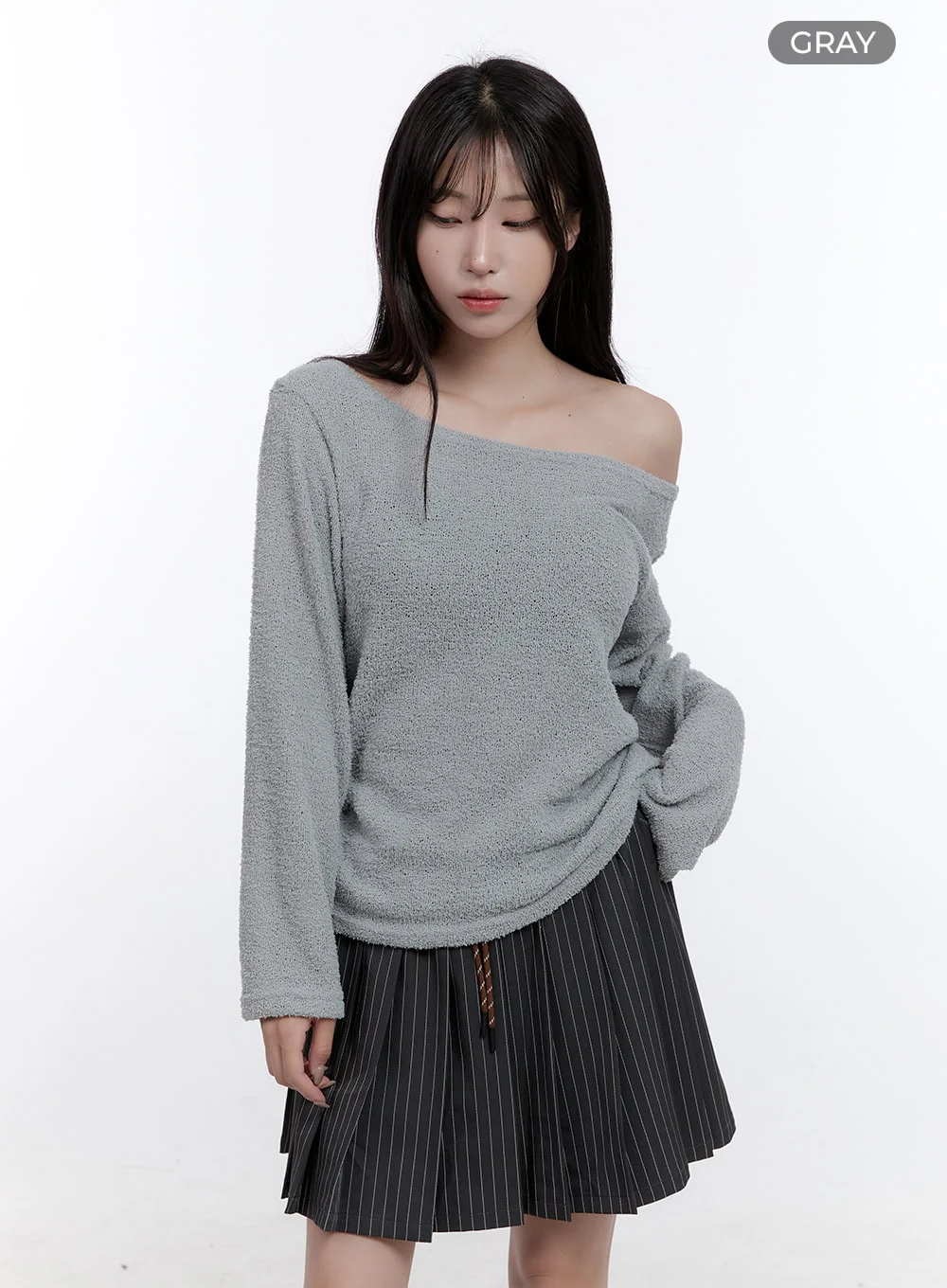 Fuzy Soft Off Shoulder Long Sleeve Top CO418 - Image 11