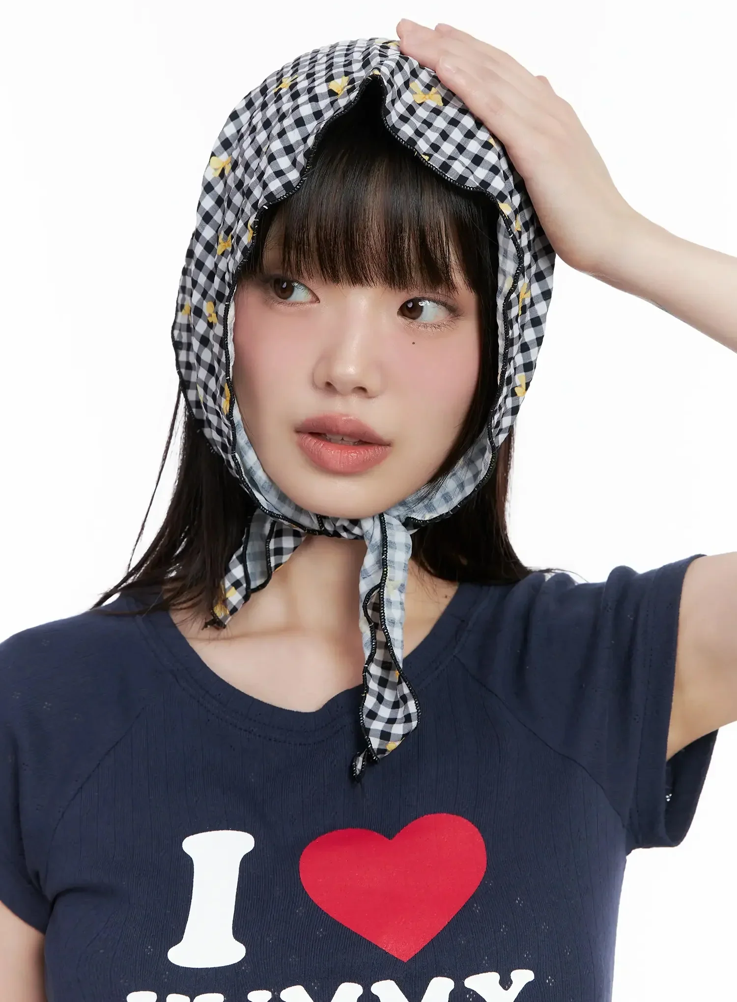 Gingham Ribbon Hair Scarf IL528 - Image 3