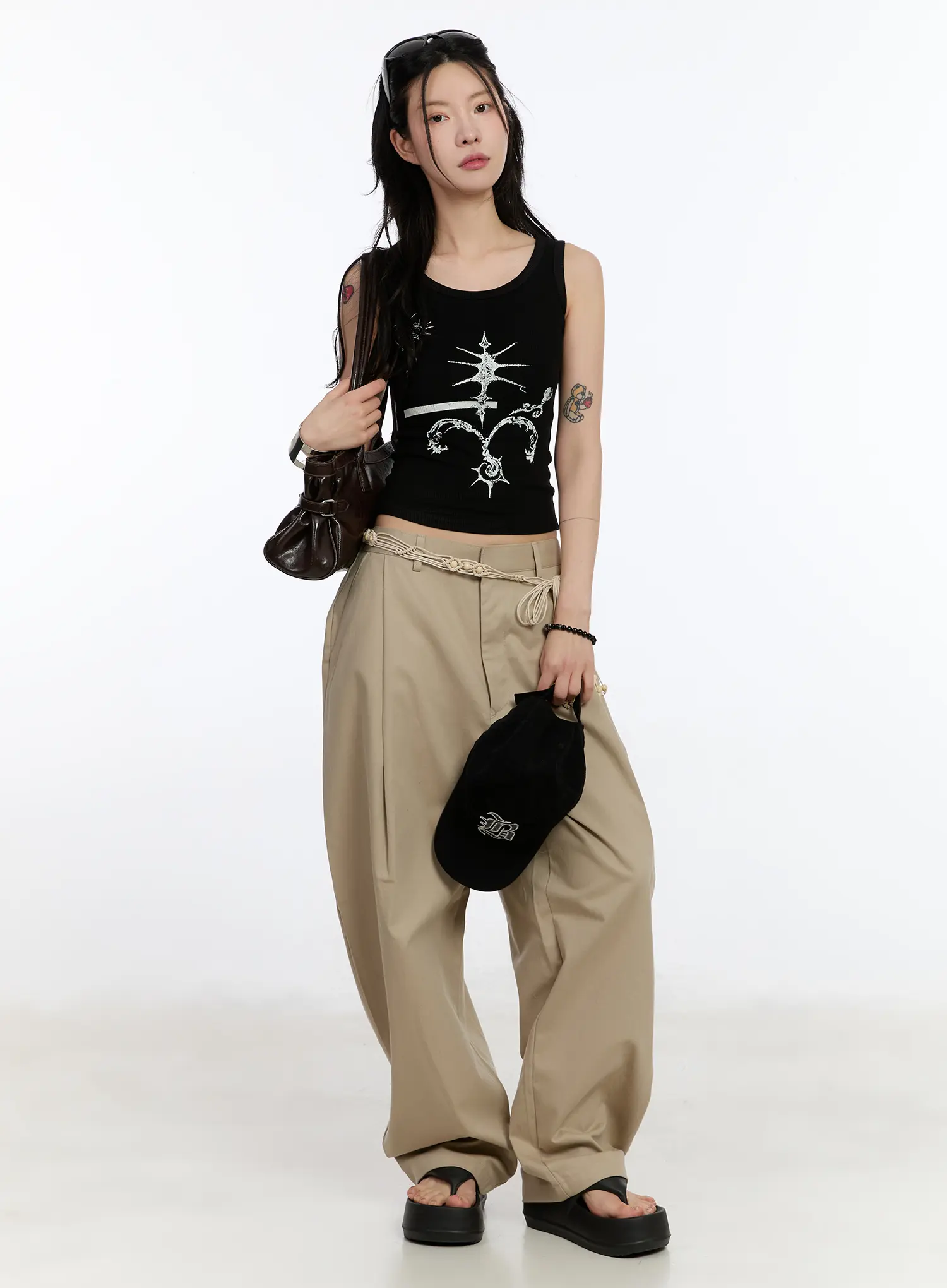 Gothic Print Ribbed Tank CA506 - Image 3