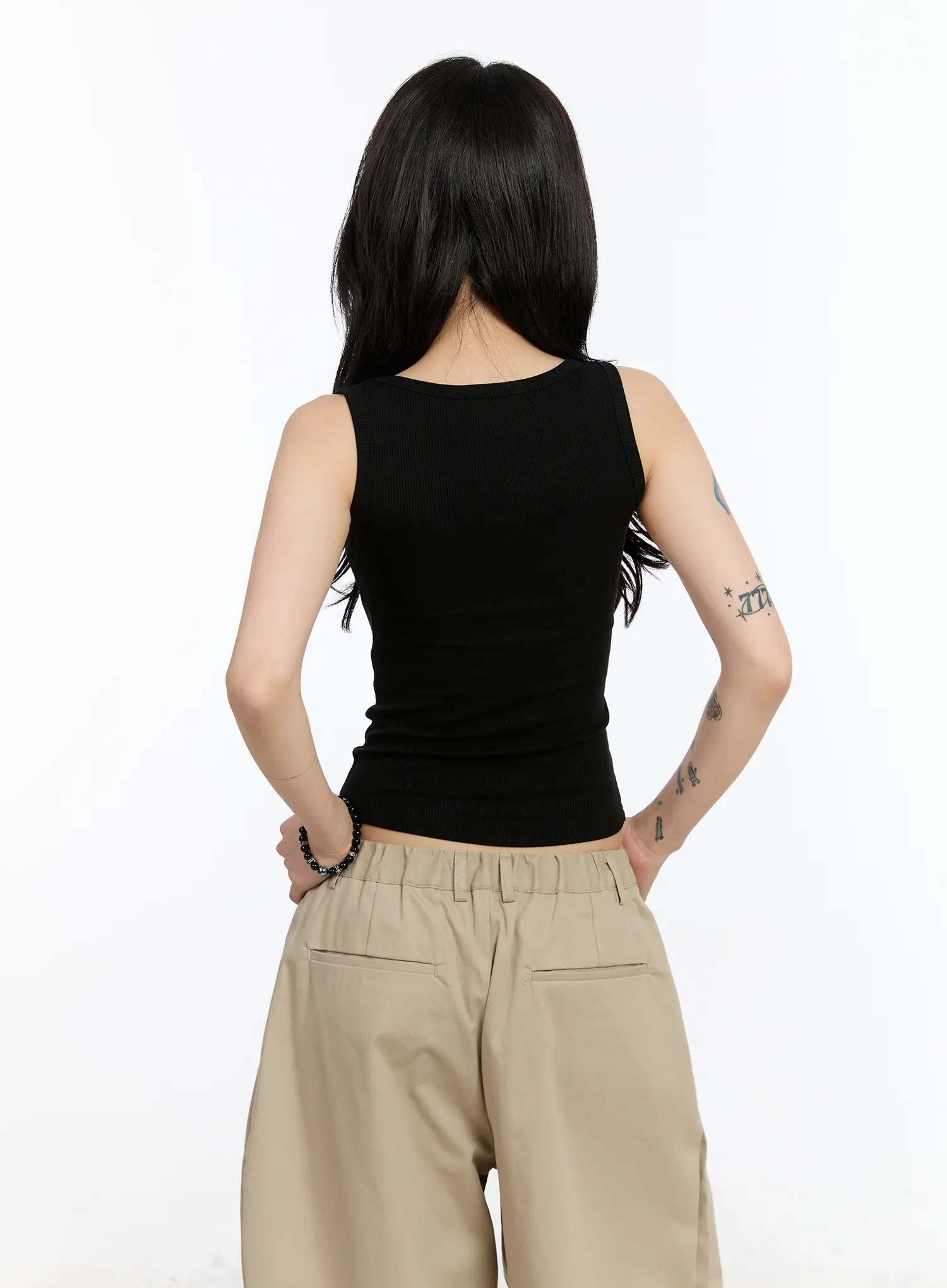 Gothic Print Ribbed Tank CA506 - Image 9