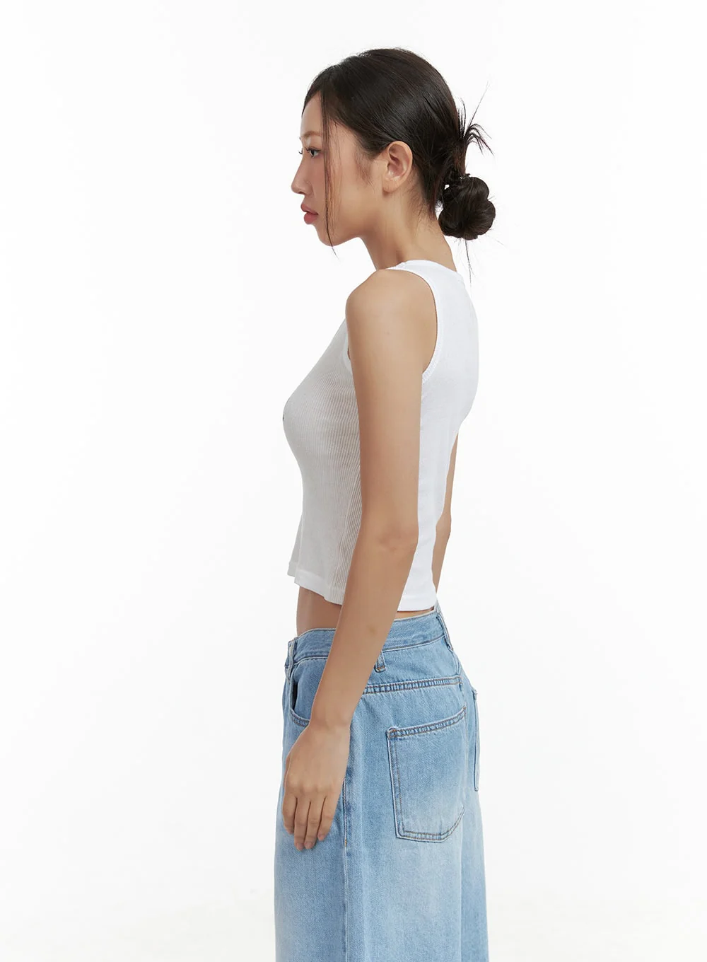 Graphic Cotton Tank Crop Top CL418 - Image 4
