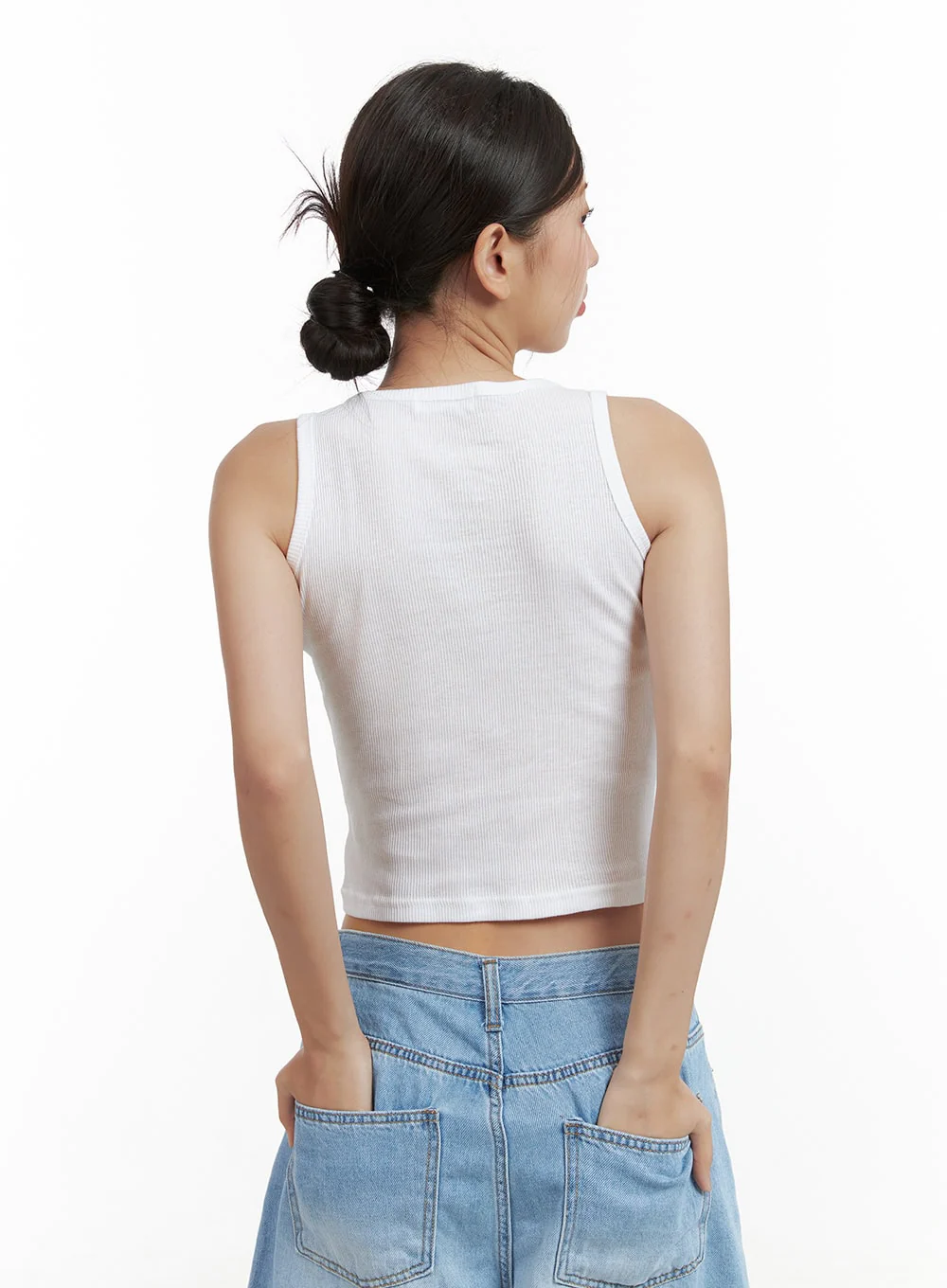 Graphic Cotton Tank Crop Top CL418 - Image 5