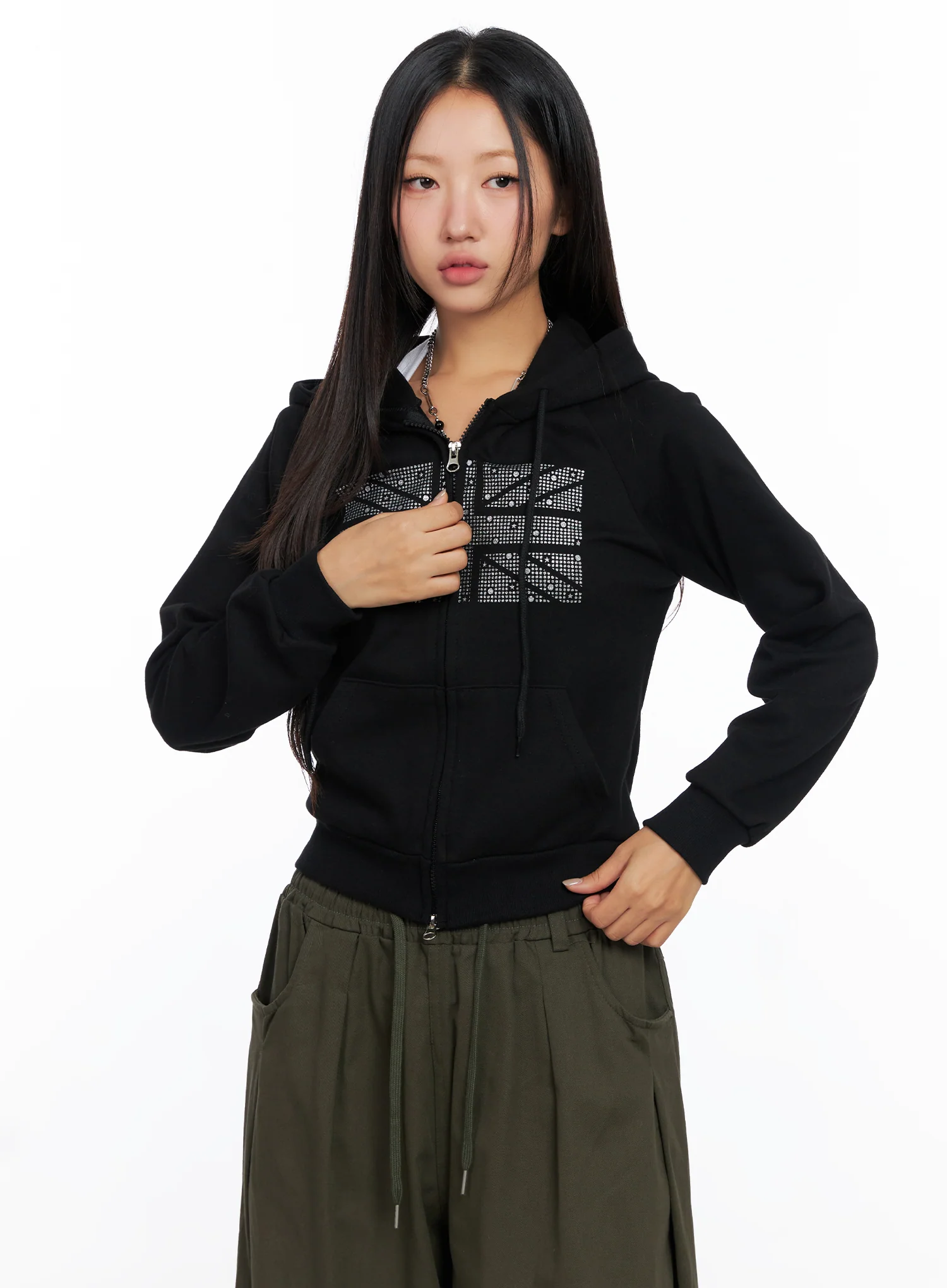 Graphic Cropped Hoodie CO515 - Image 2