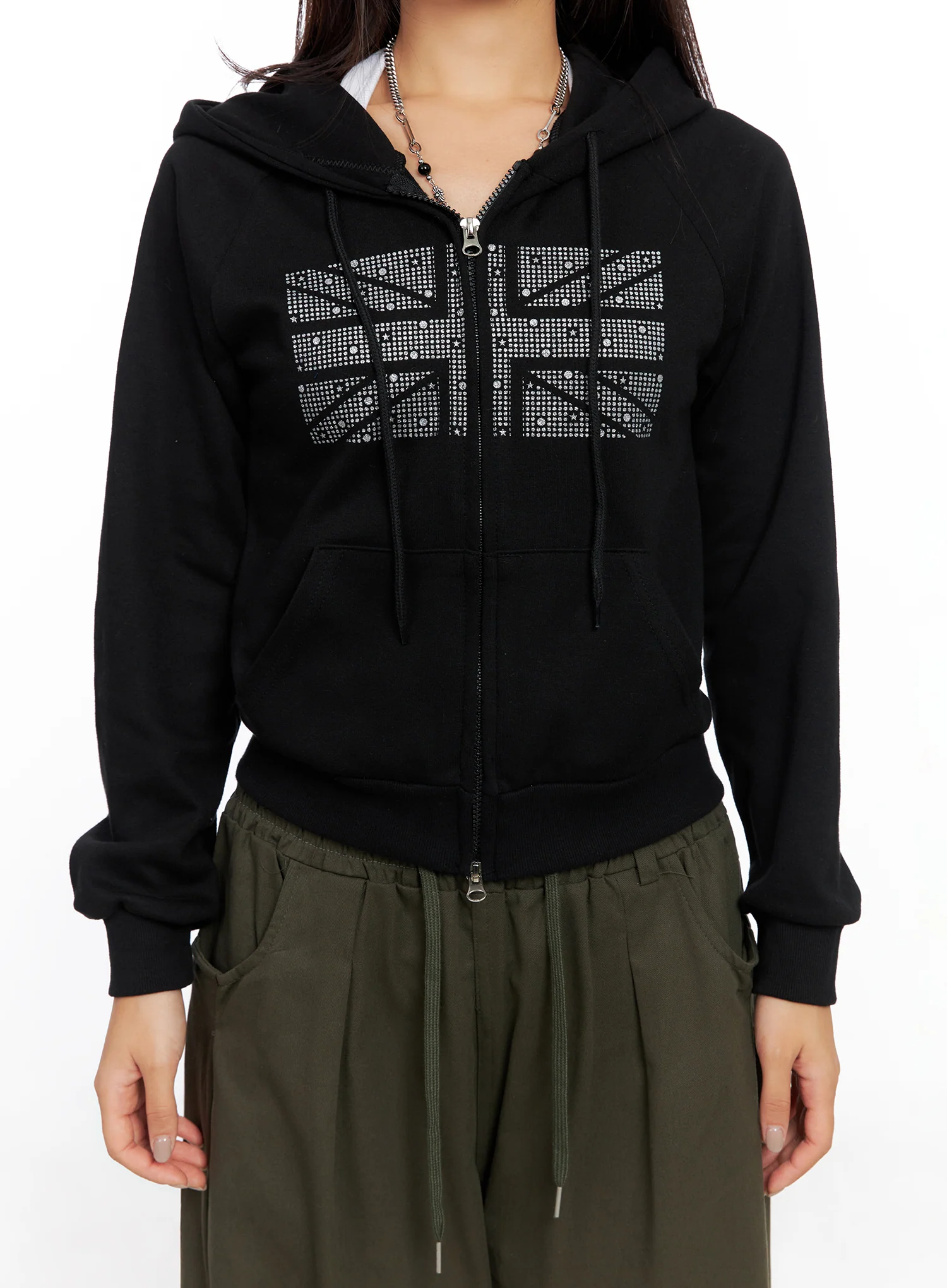 Graphic Cropped Hoodie CO515 - Image 4