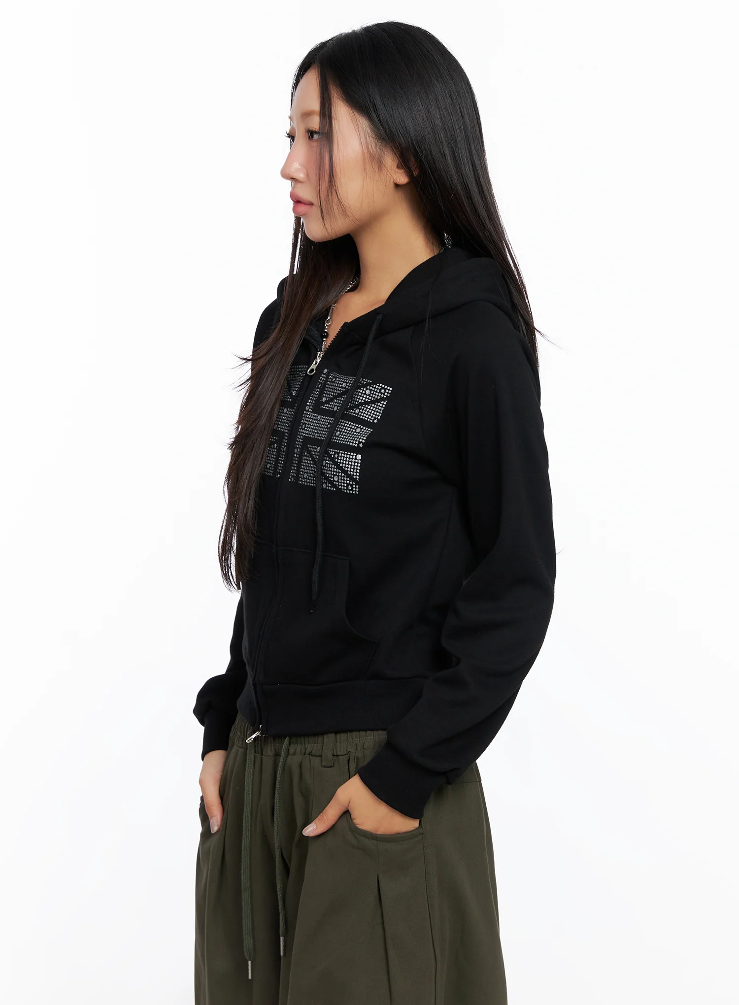 Graphic Cropped Hoodie CO515 - Image 5