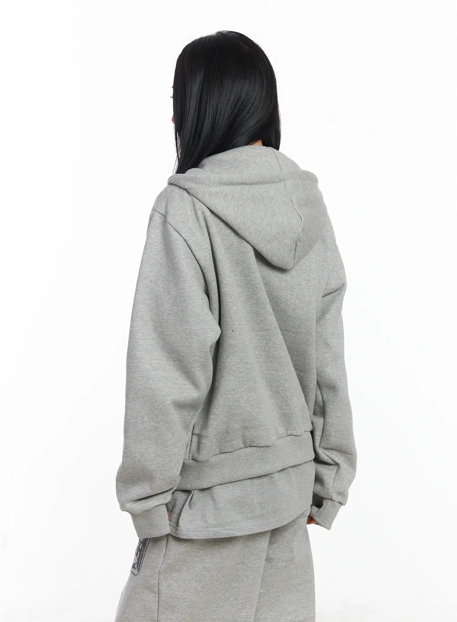 Graphic Fleece Oversized Zip-Up Hoodie CJ515 - Image 8