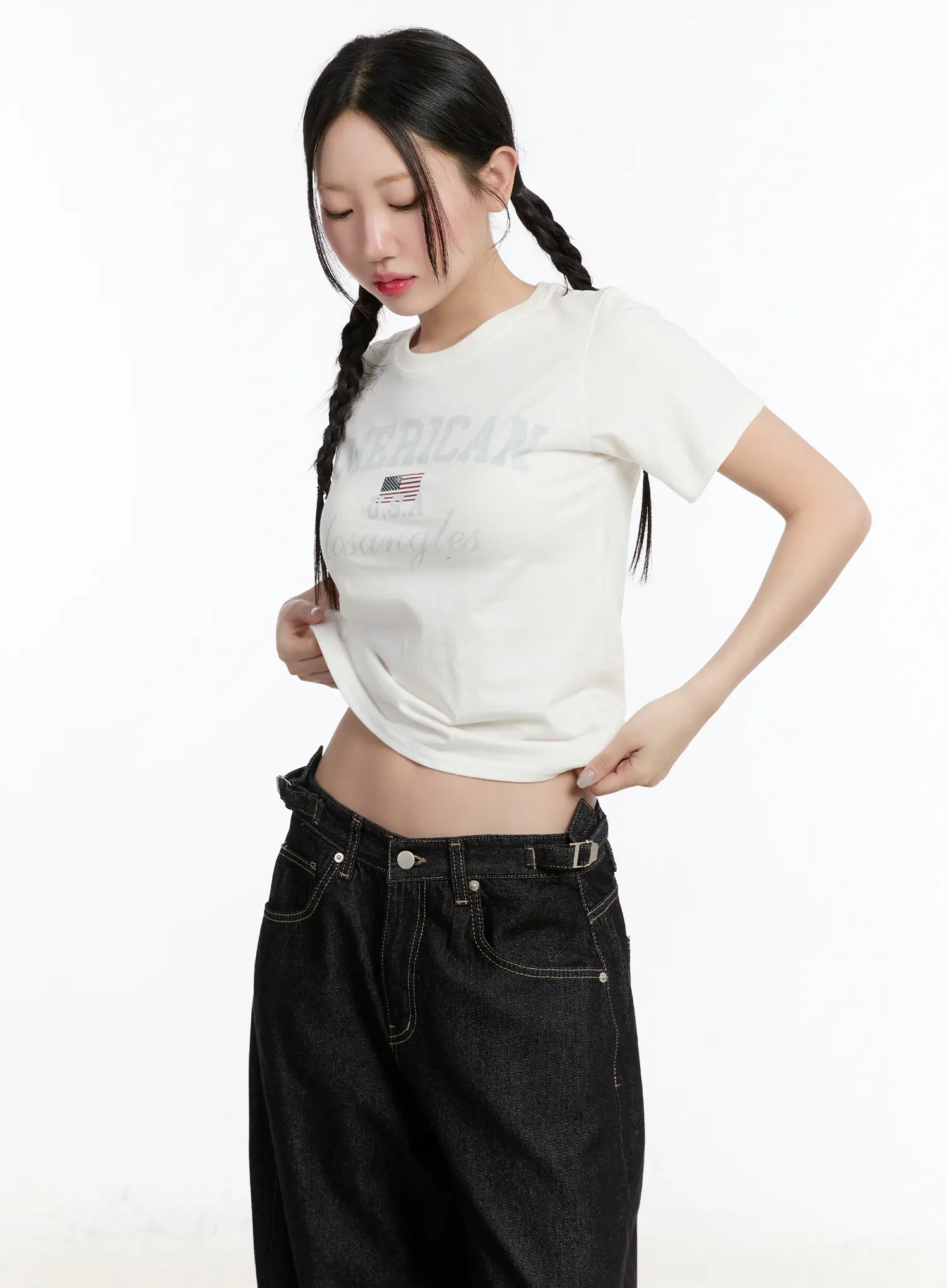 Graphic Lettering Crop Tee CM511