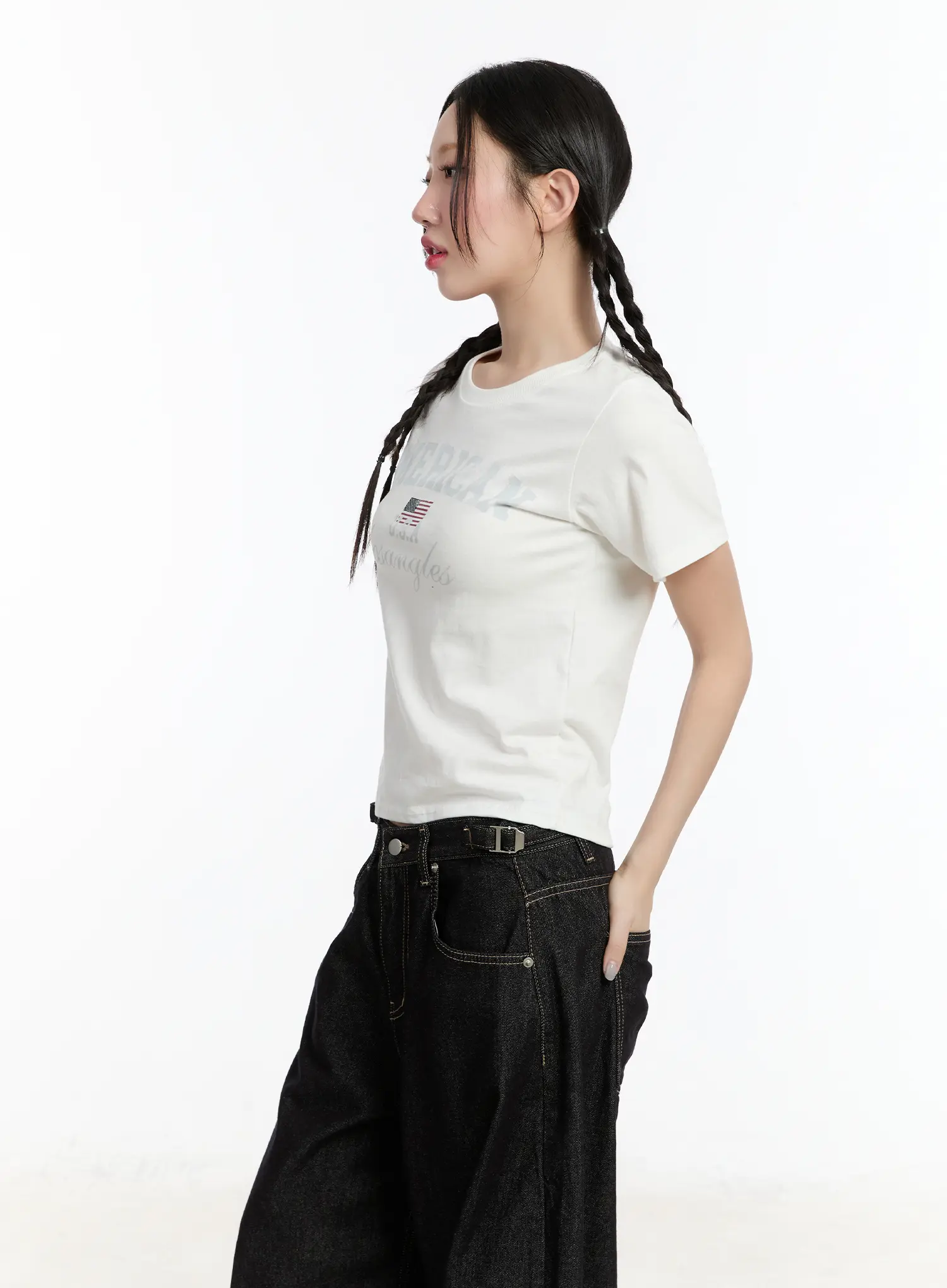 Graphic Lettering Crop Tee CM511 - Image 6