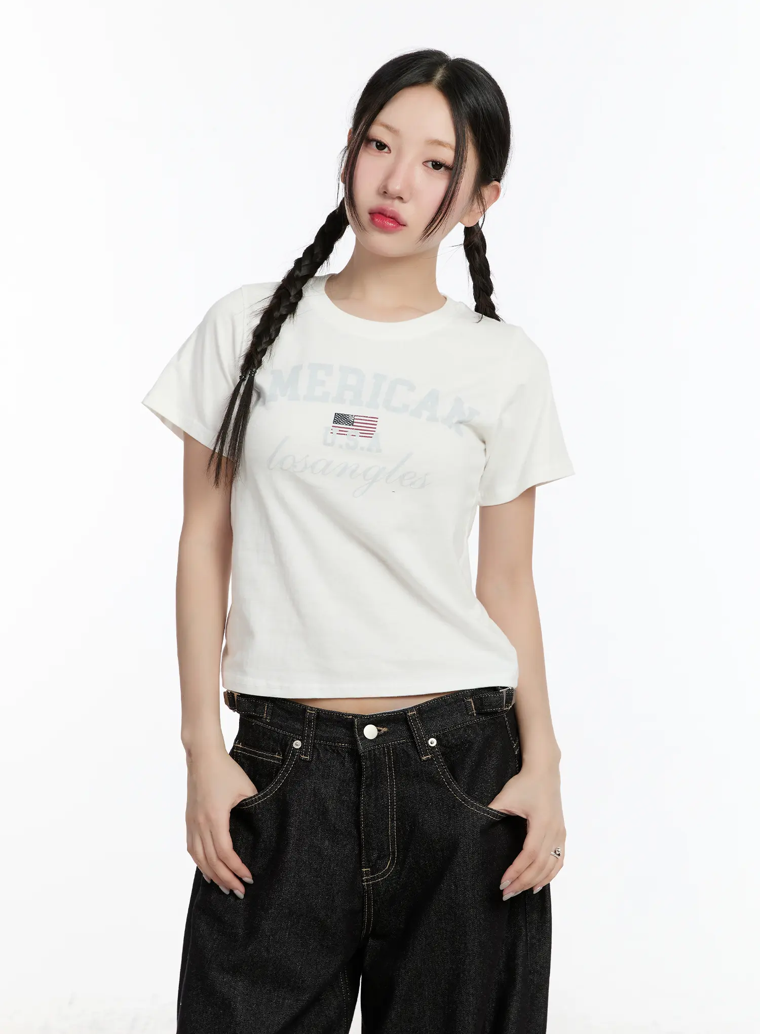 Graphic Lettering Crop Tee CM511 - Image 8