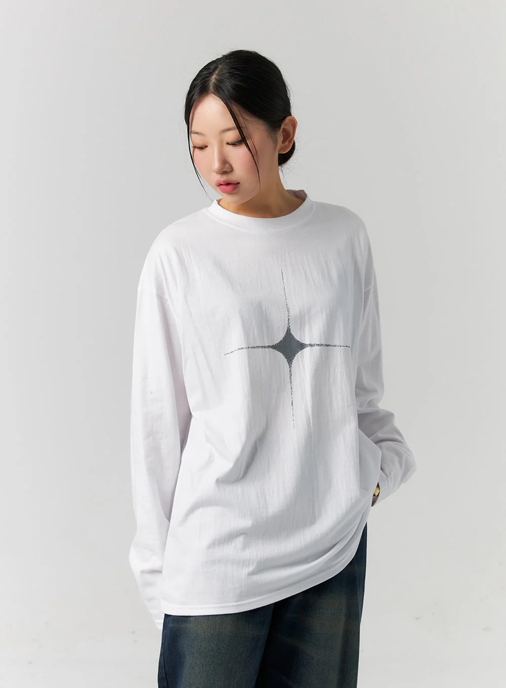 Graphic Loose Fit Long Sleeve Tee CS320 - Image 4