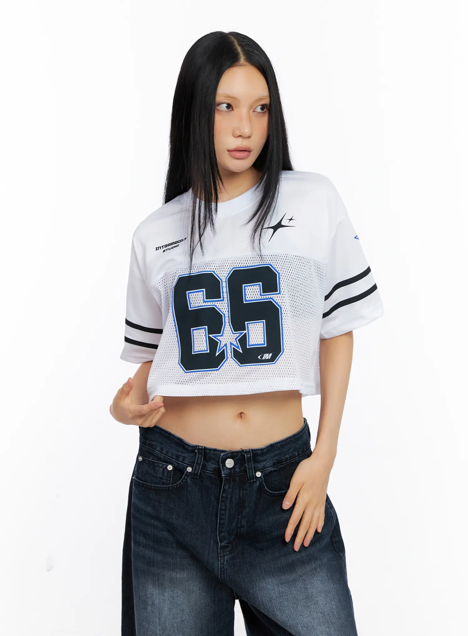 Graphic Mesh Cropped Jersey CL530 - Image 6