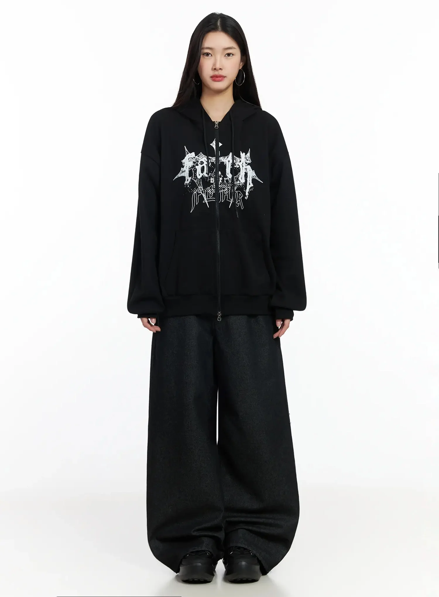 Graphic Oversized Zip Hoodie IM530 - Image 10
