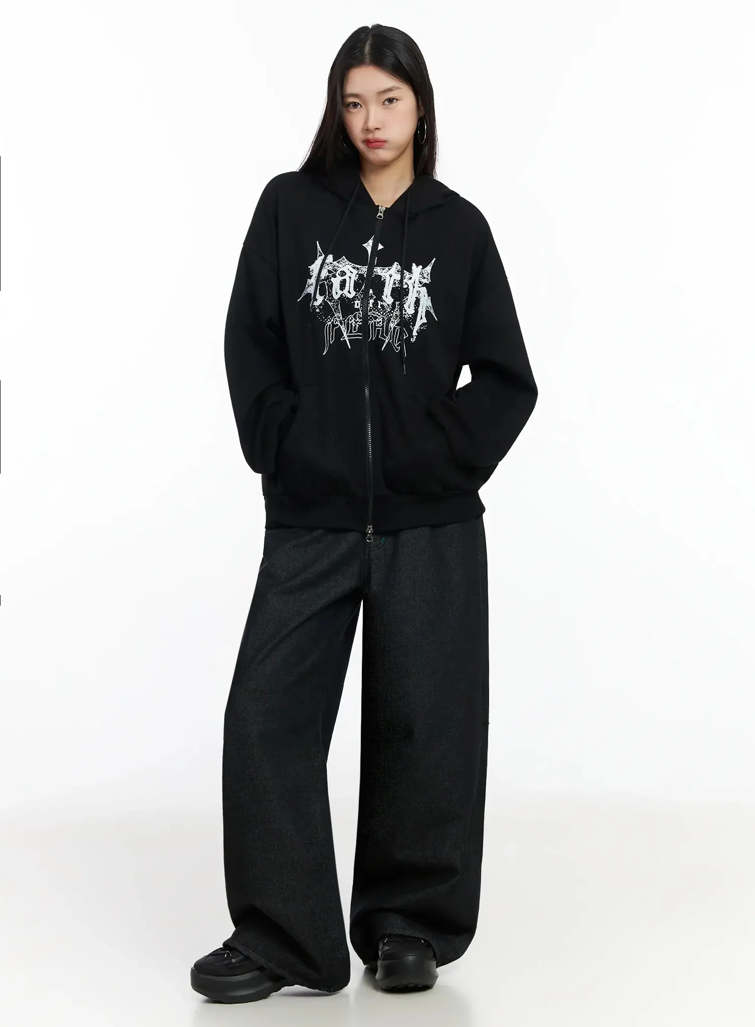 Graphic Oversized Zip Hoodie IM530 - Image 13