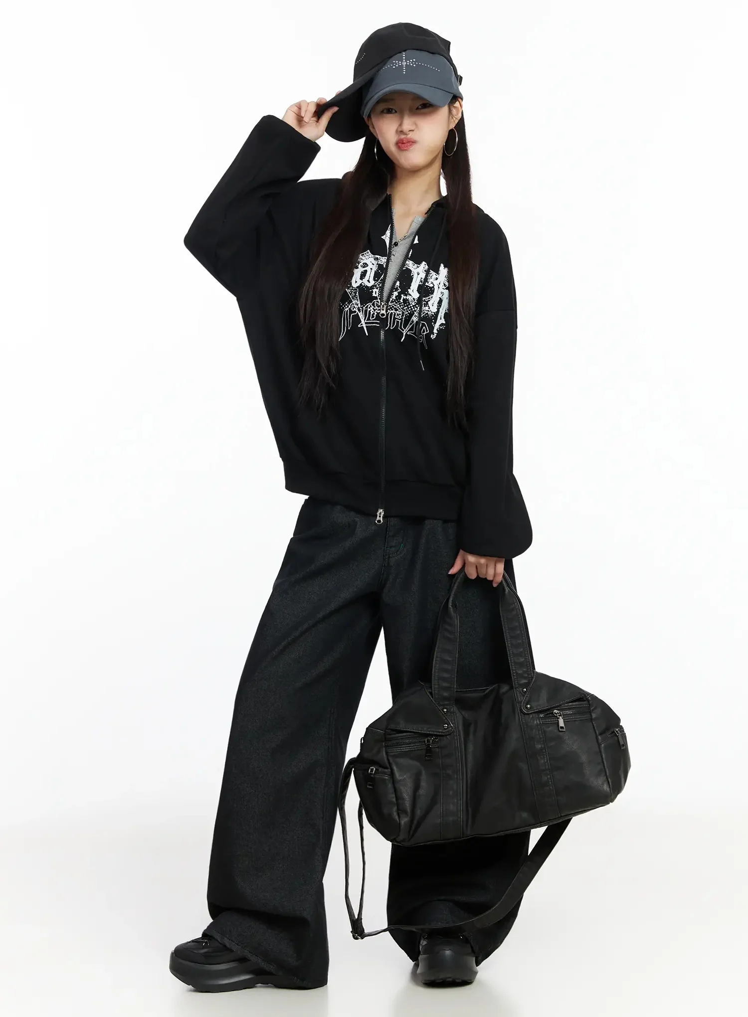 Graphic Oversized Zip Hoodie IM530 - Image 14
