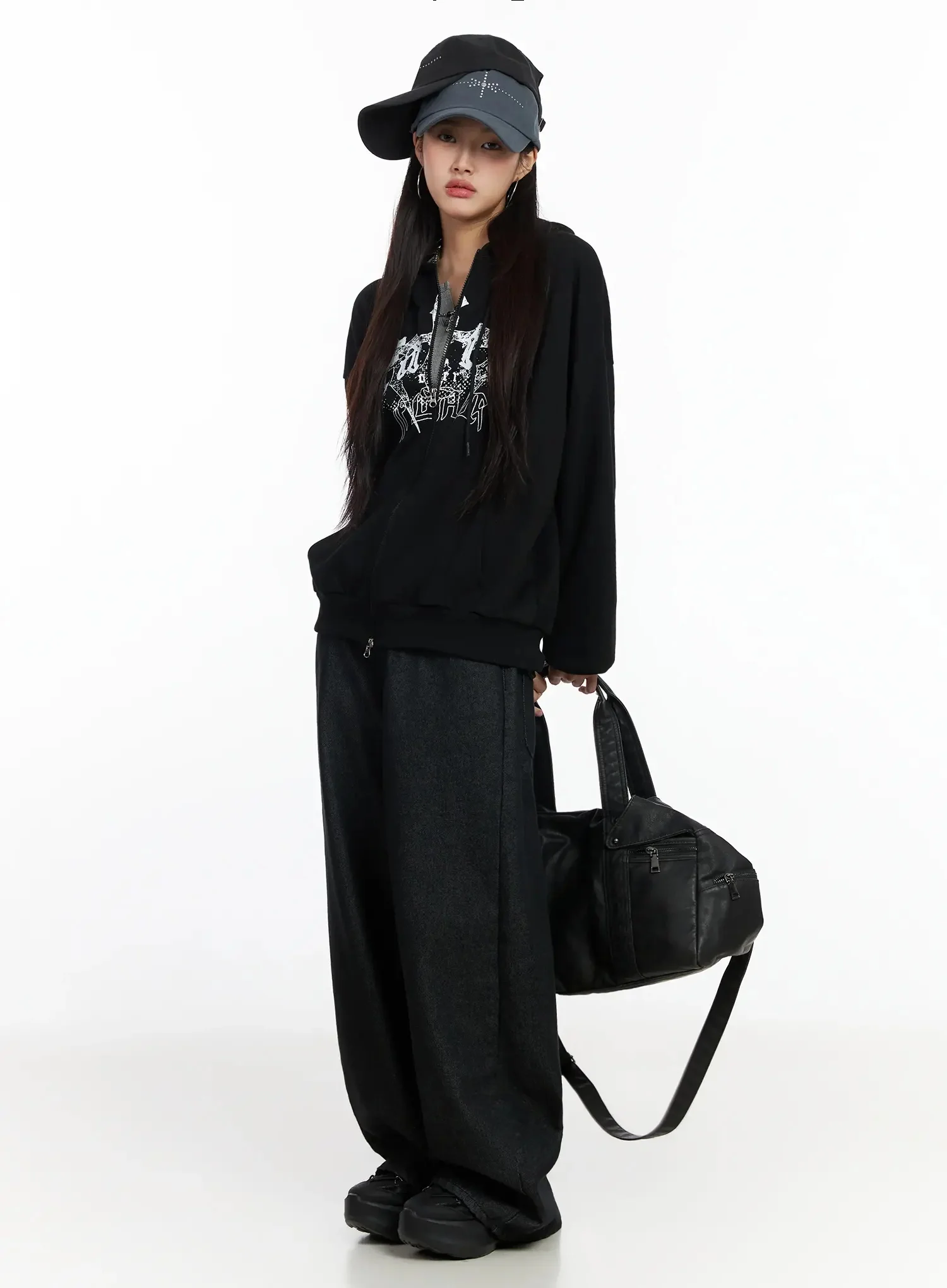 Graphic Oversized Zip Hoodie IM530 - Image 5