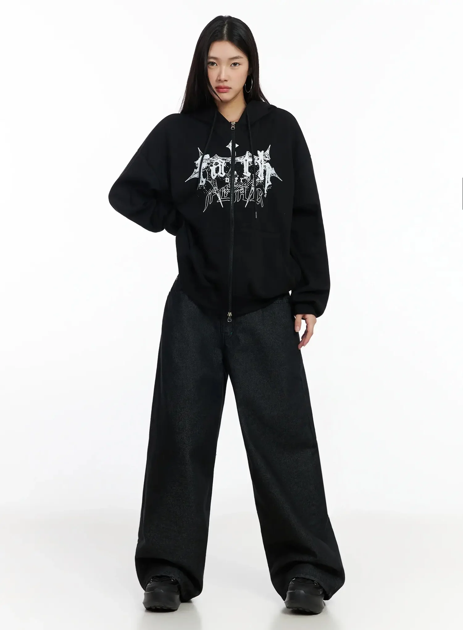 Graphic Oversized Zip Hoodie IM530 - Image 6