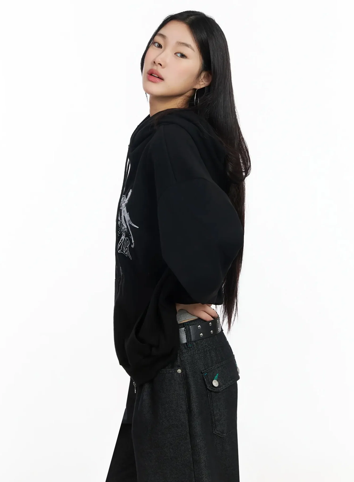 Graphic Oversized Zip Hoodie IM530 - Image 9