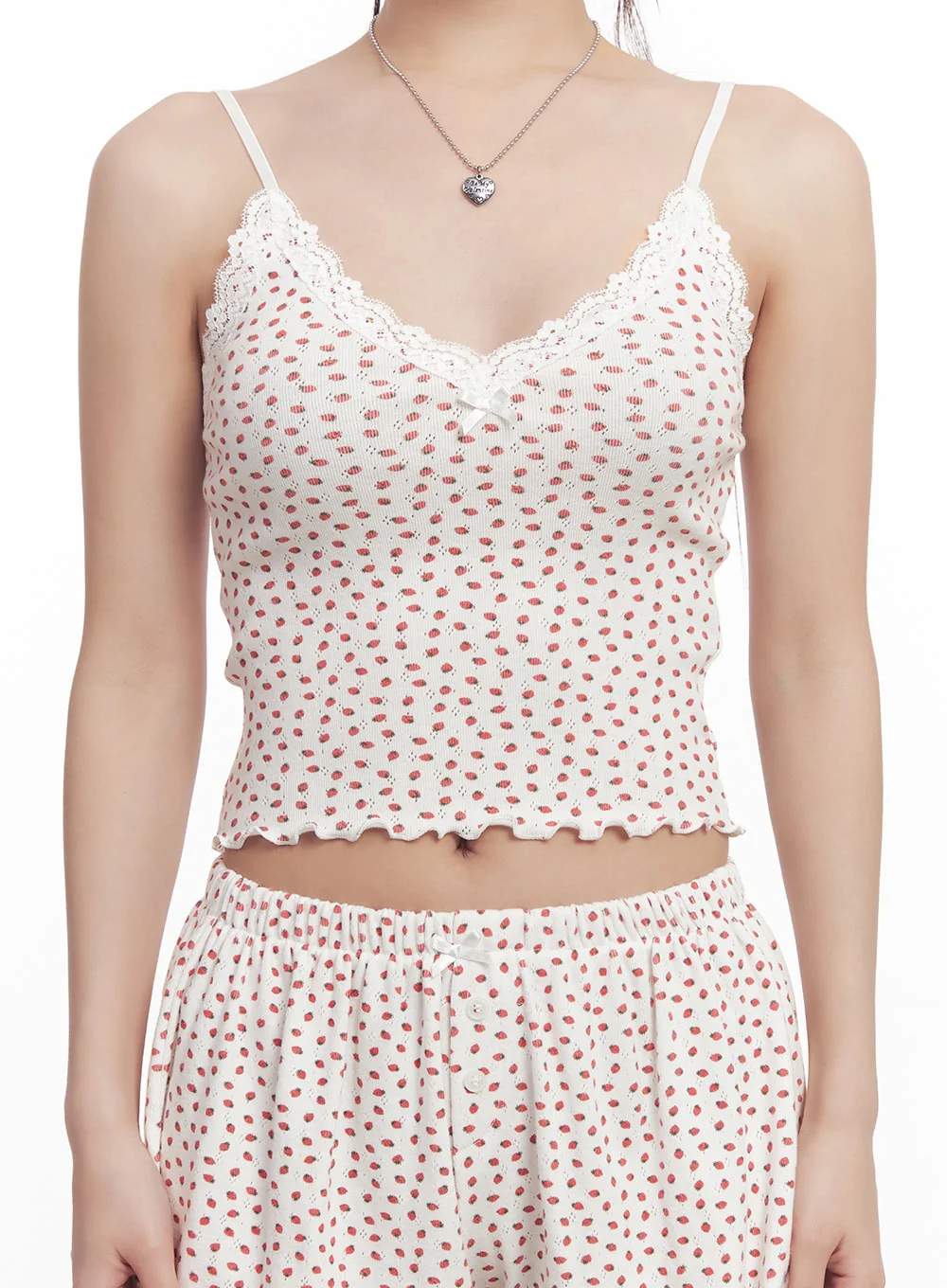 Graphic Print Lettuce Edge Cami CA525 - Image 4