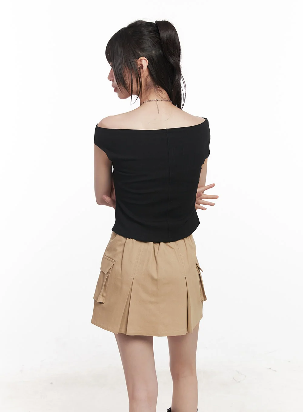 Graphic Print Off-Shoulder Crop Top CY520 - Image 6